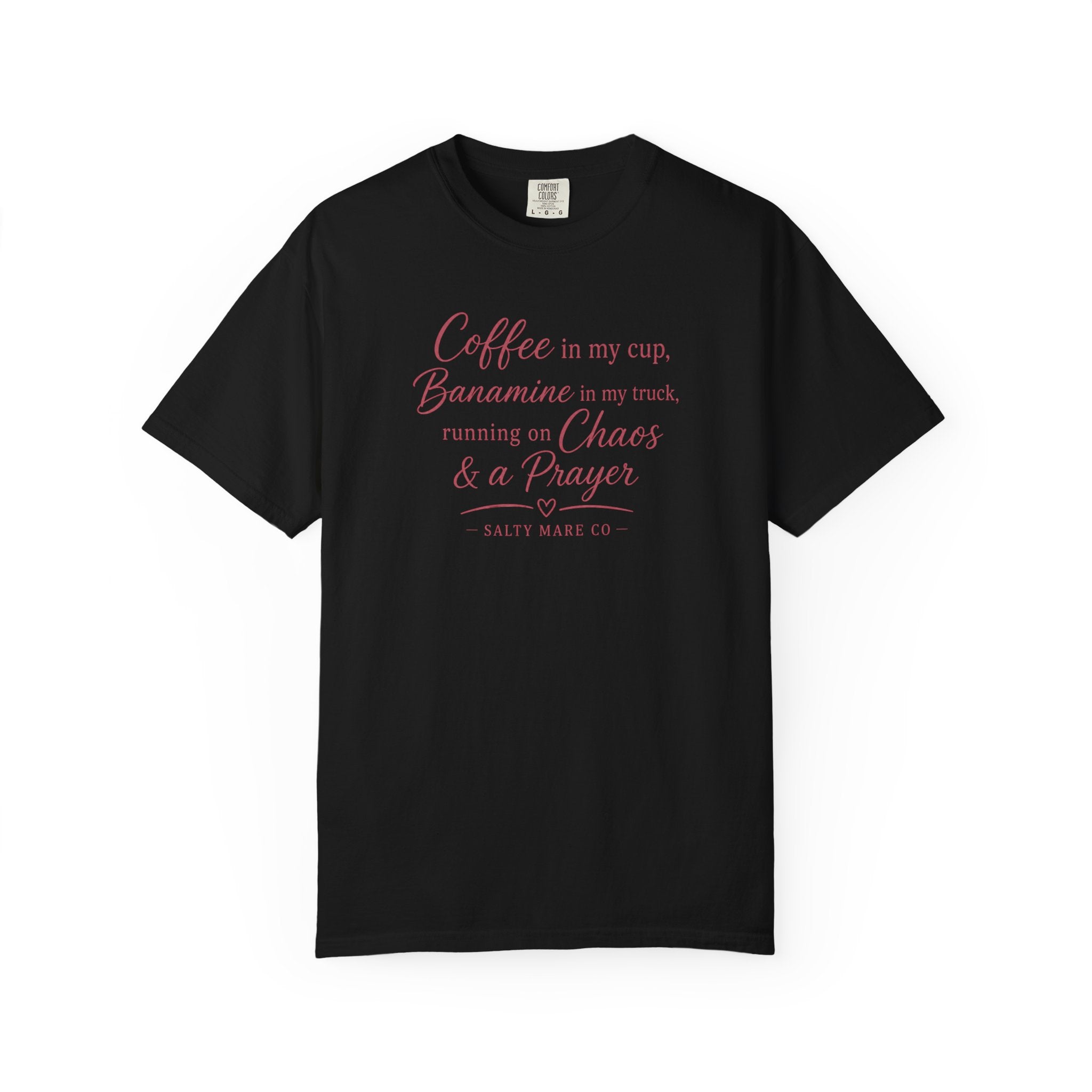Coffee, Bananamine & Prayer T-Shirt — Funny Mom Chaos Quote Tee