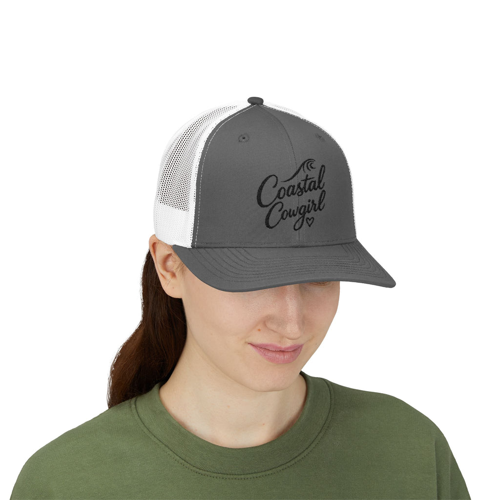 Coastal Cowgirl Trucker Hat – Embroidered Beachy Snapback Cap