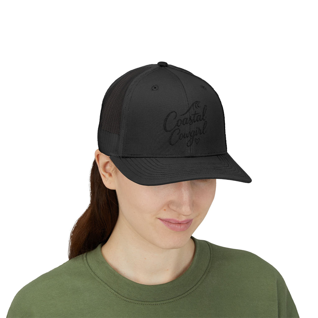 Coastal Cowgirl Trucker Hat – Embroidered Beachy Snapback Cap