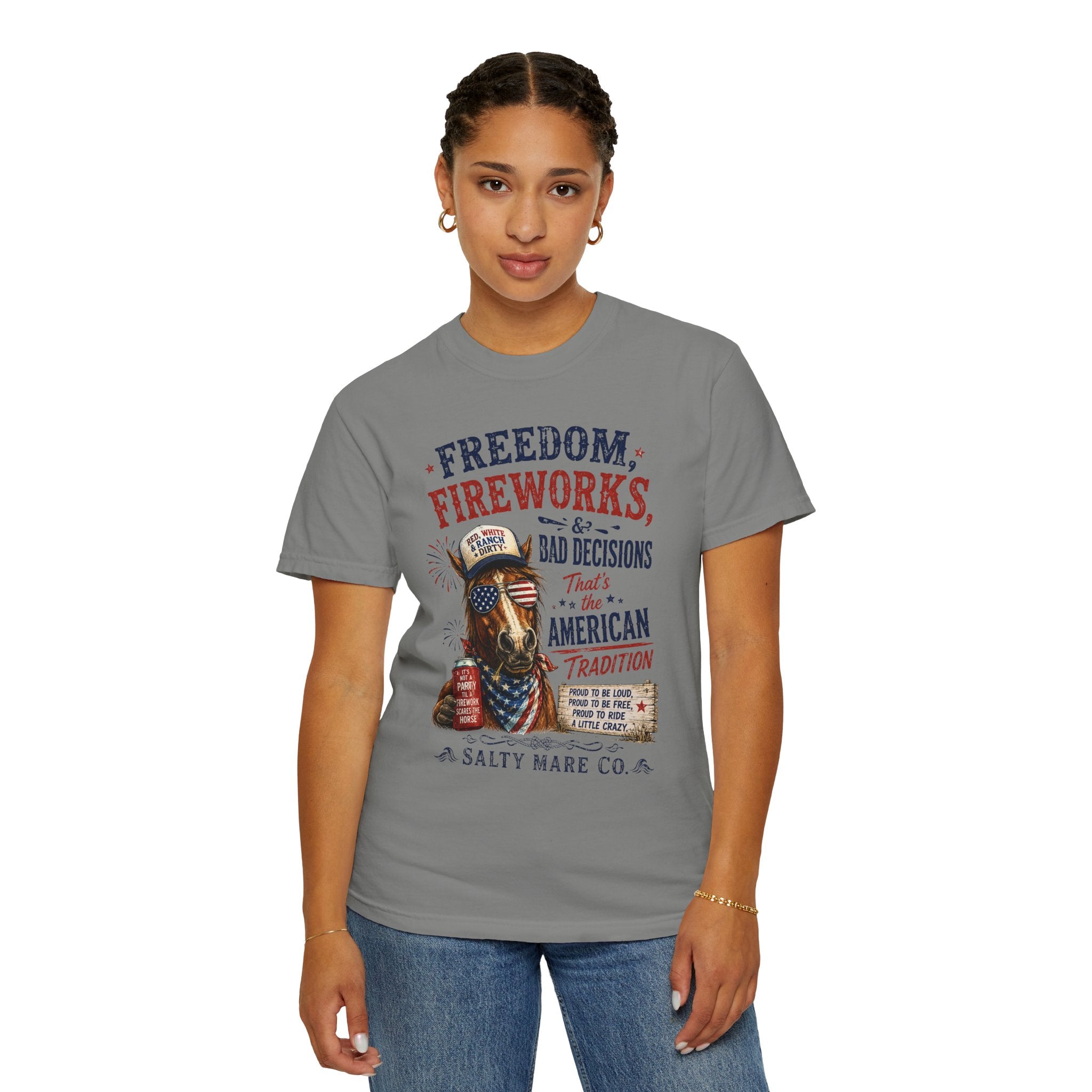 Freedom, Fireworks & Bad Decisions Graphic T-Shirt