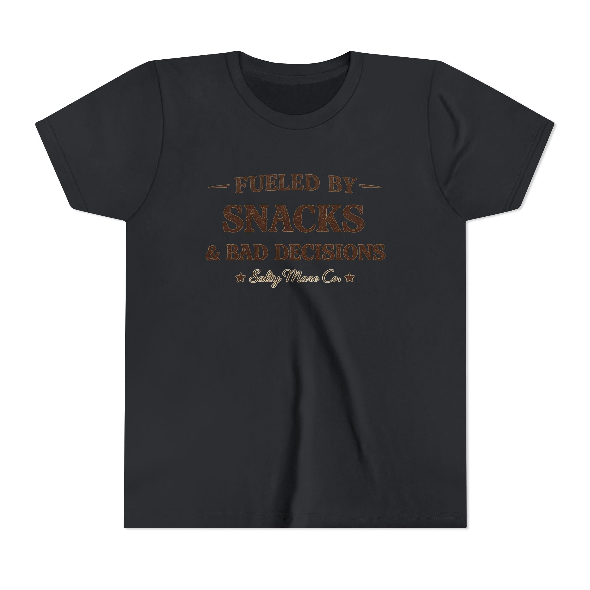 Youth Tee - "Fueled by Snacks & Bad Decisions" Funny Kids Graphic T-Shirt