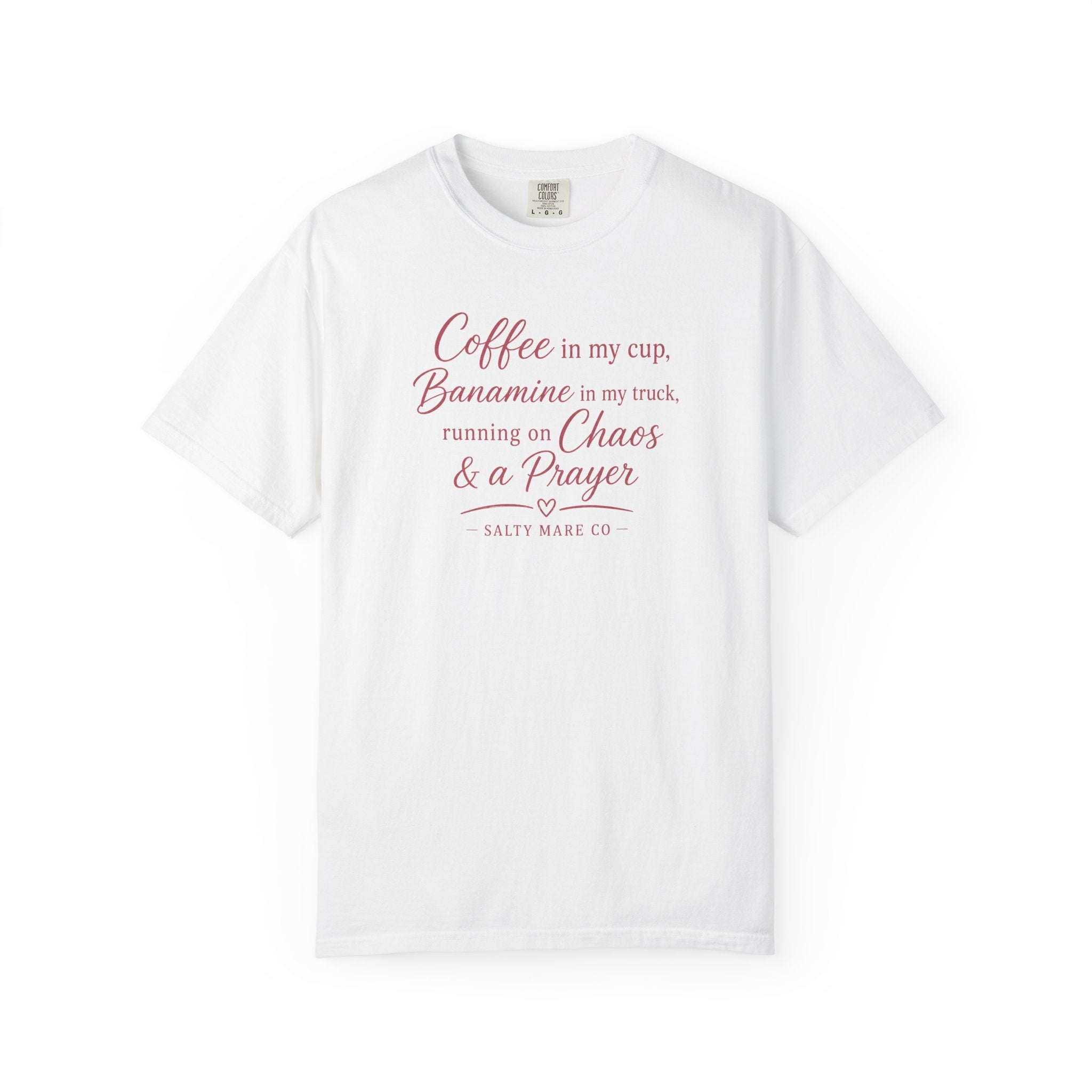 Coffee, Bananamine & Prayer T-Shirt — Funny Mom Chaos Quote Tee