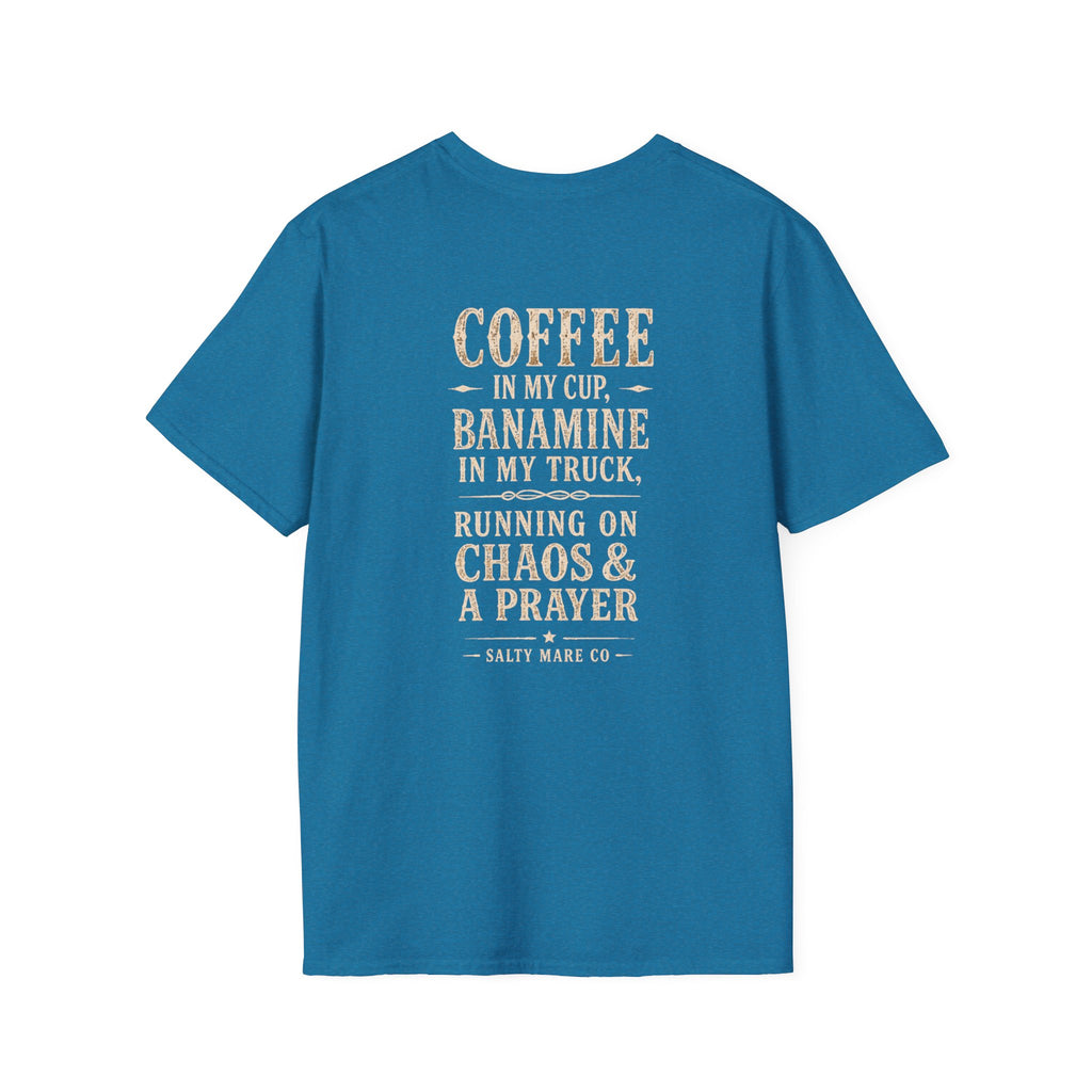 Coffee in My Cup, Banamine in My Truck T-Shirt — Funny Horse Mom Tee