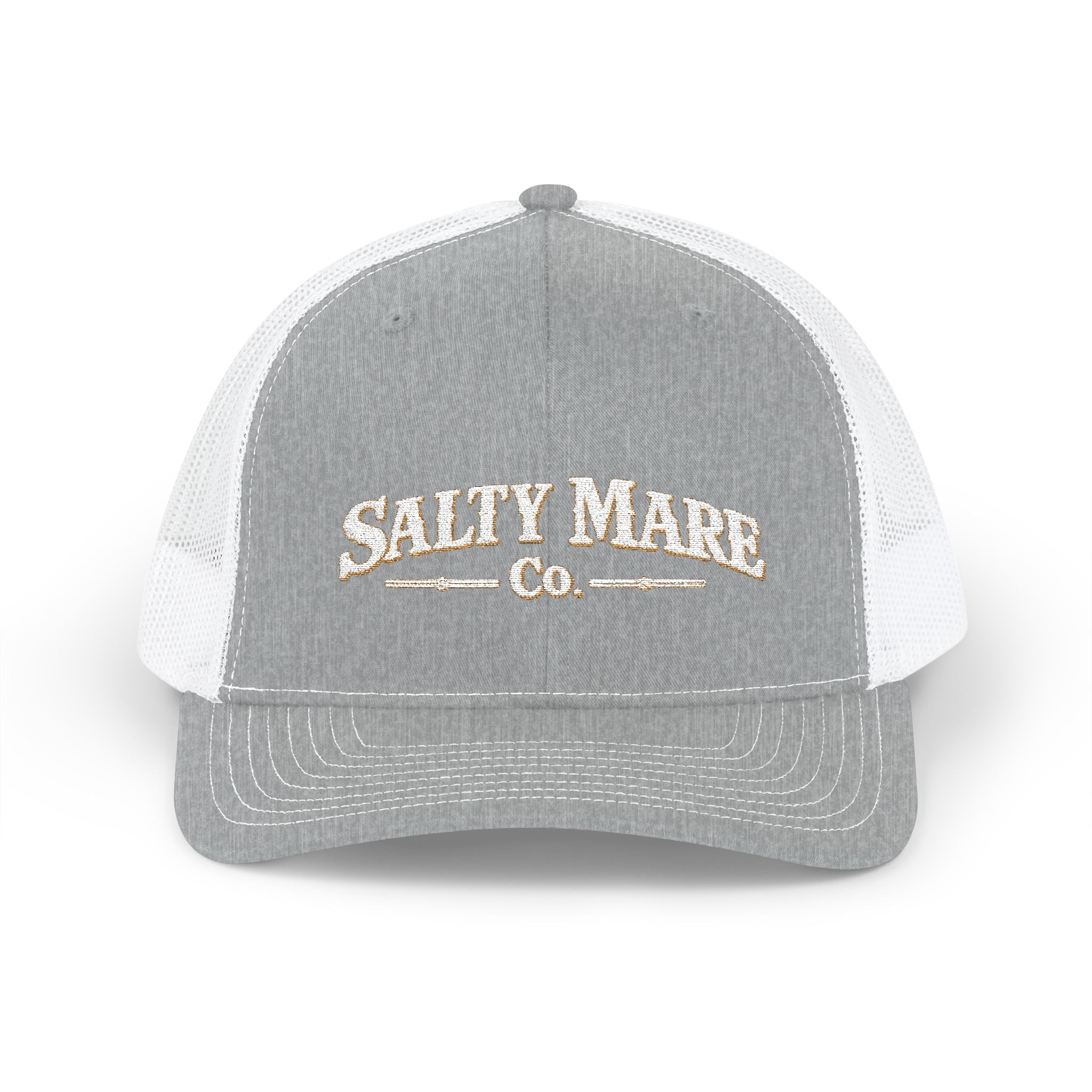 Snapback Trucker Cap — Retro Script 'Salty Made Co.' Mesh Baseball Hat