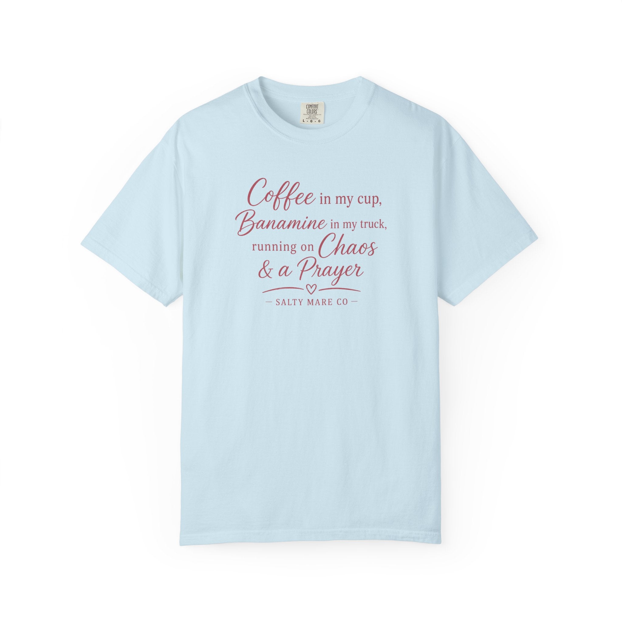 Coffee, Bananamine & Prayer T-Shirt — Funny Mom Chaos Quote Tee