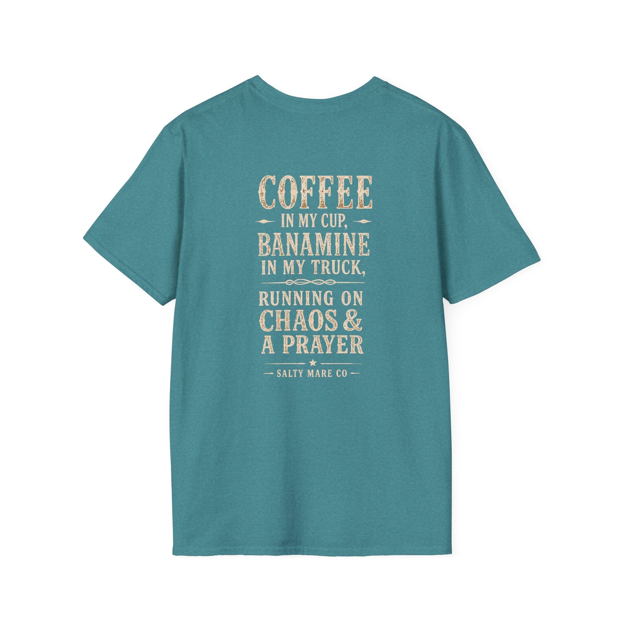 Coffee in My Cup, Banamine in My Truck T-Shirt — Funny Horse Mom Tee