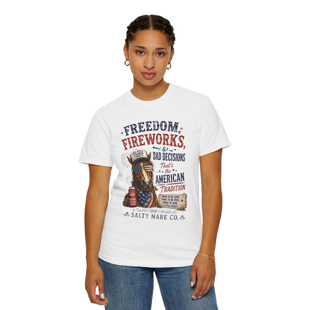 Freedom, Fireworks & Bad Decisions Graphic T-Shirt