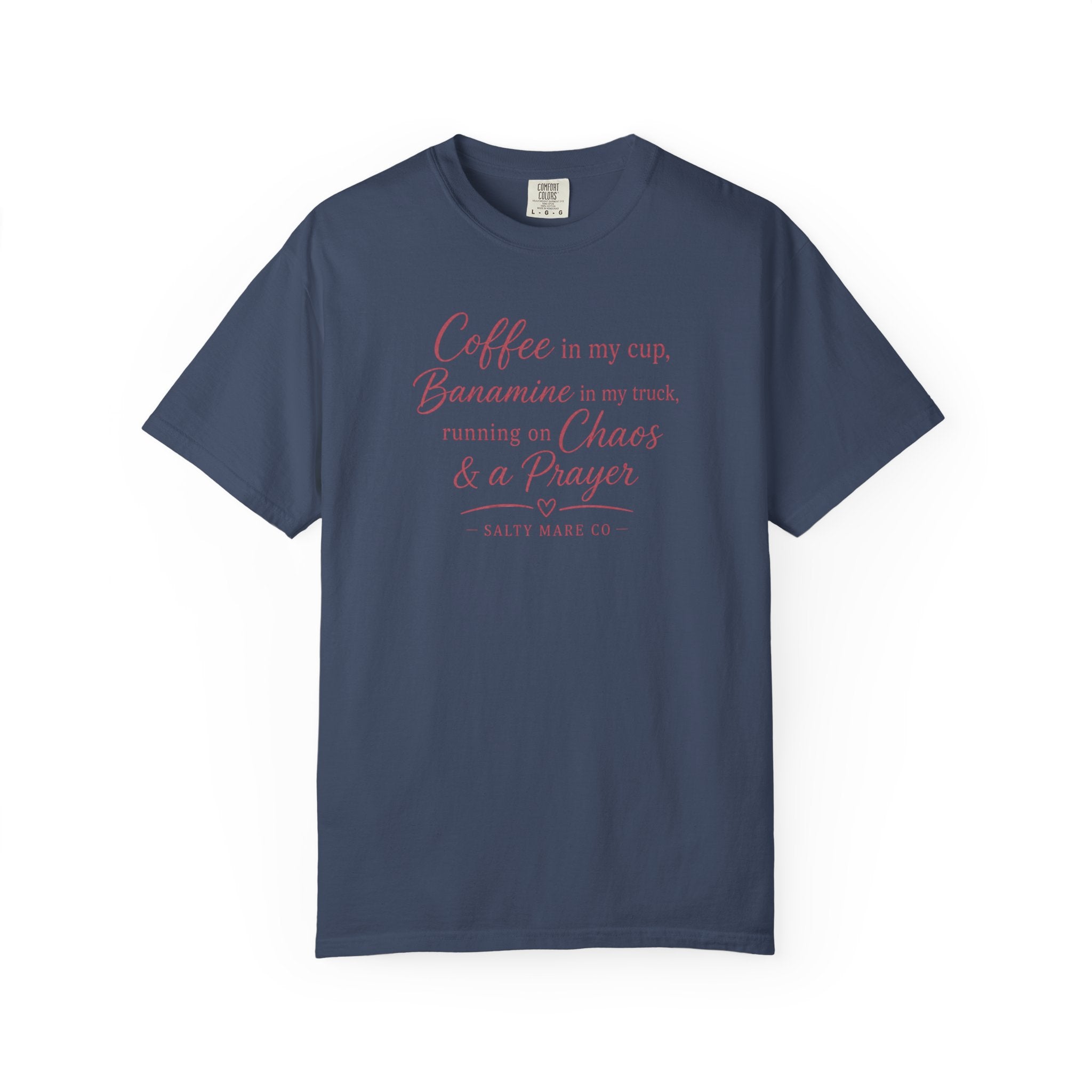 Coffee, Bananamine & Prayer T-Shirt — Funny Mom Chaos Quote Tee