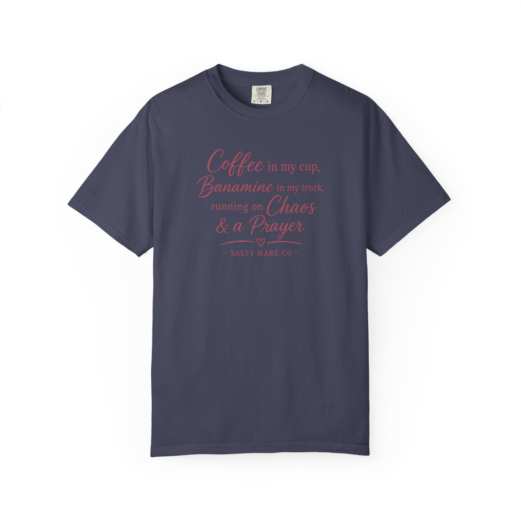 Coffee, Bananamine & Prayer T-Shirt — Funny Mom Chaos Quote Tee