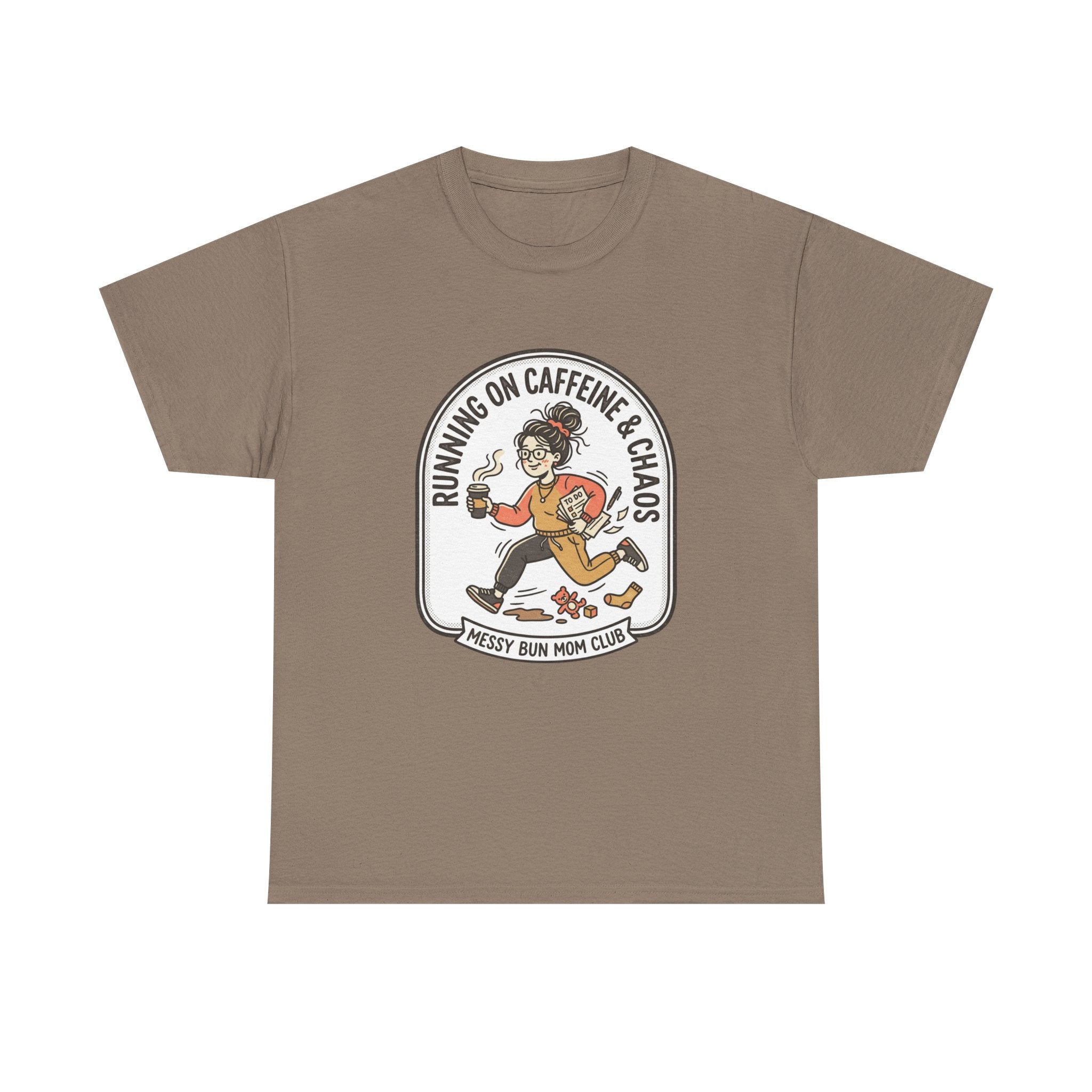 Running on Caffeine & Chaos Tee | Mom Runner Illustration, Funny Runner Shirt