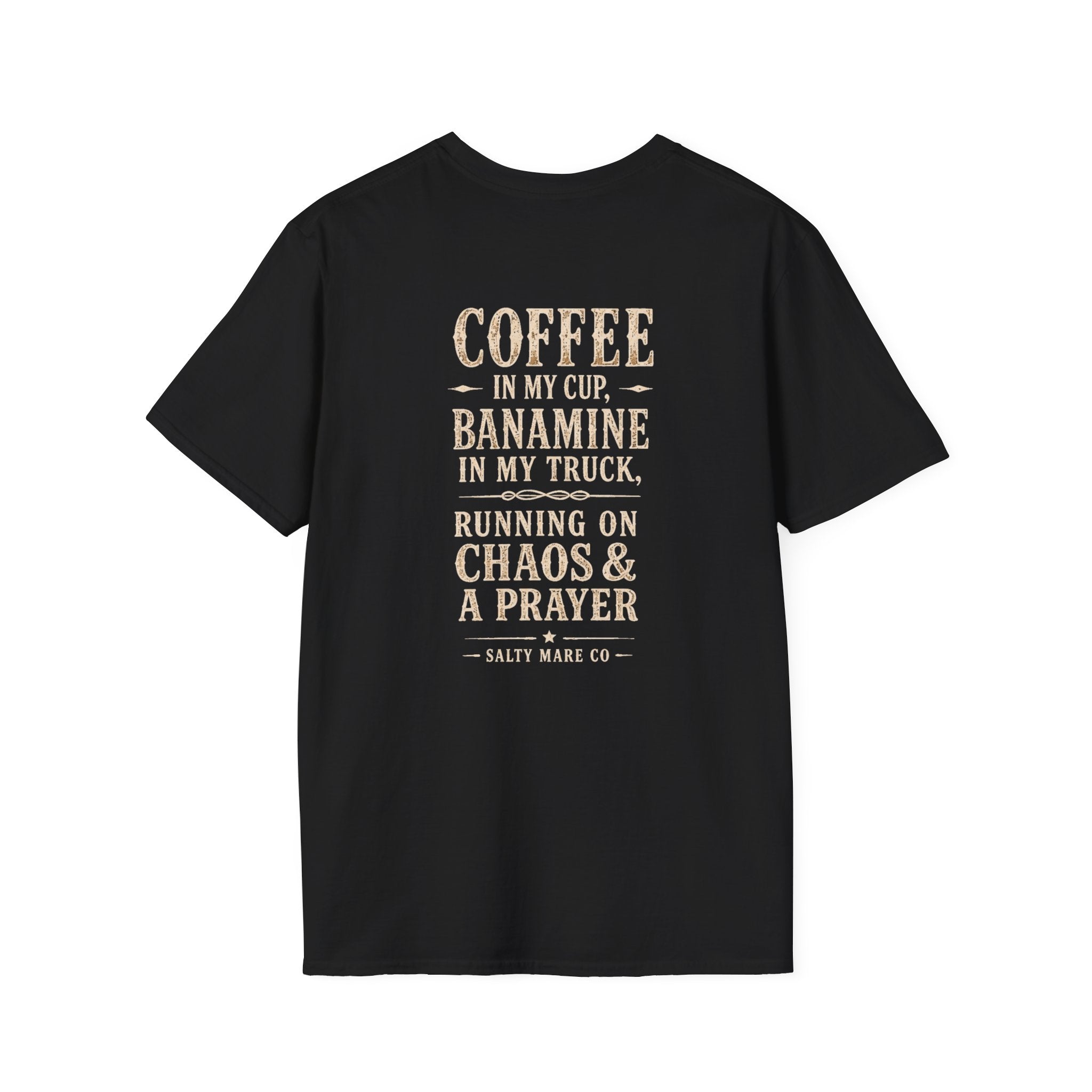 Coffee in My Cup, Banamine in My Truck T-Shirt — Funny Horse Mom Tee