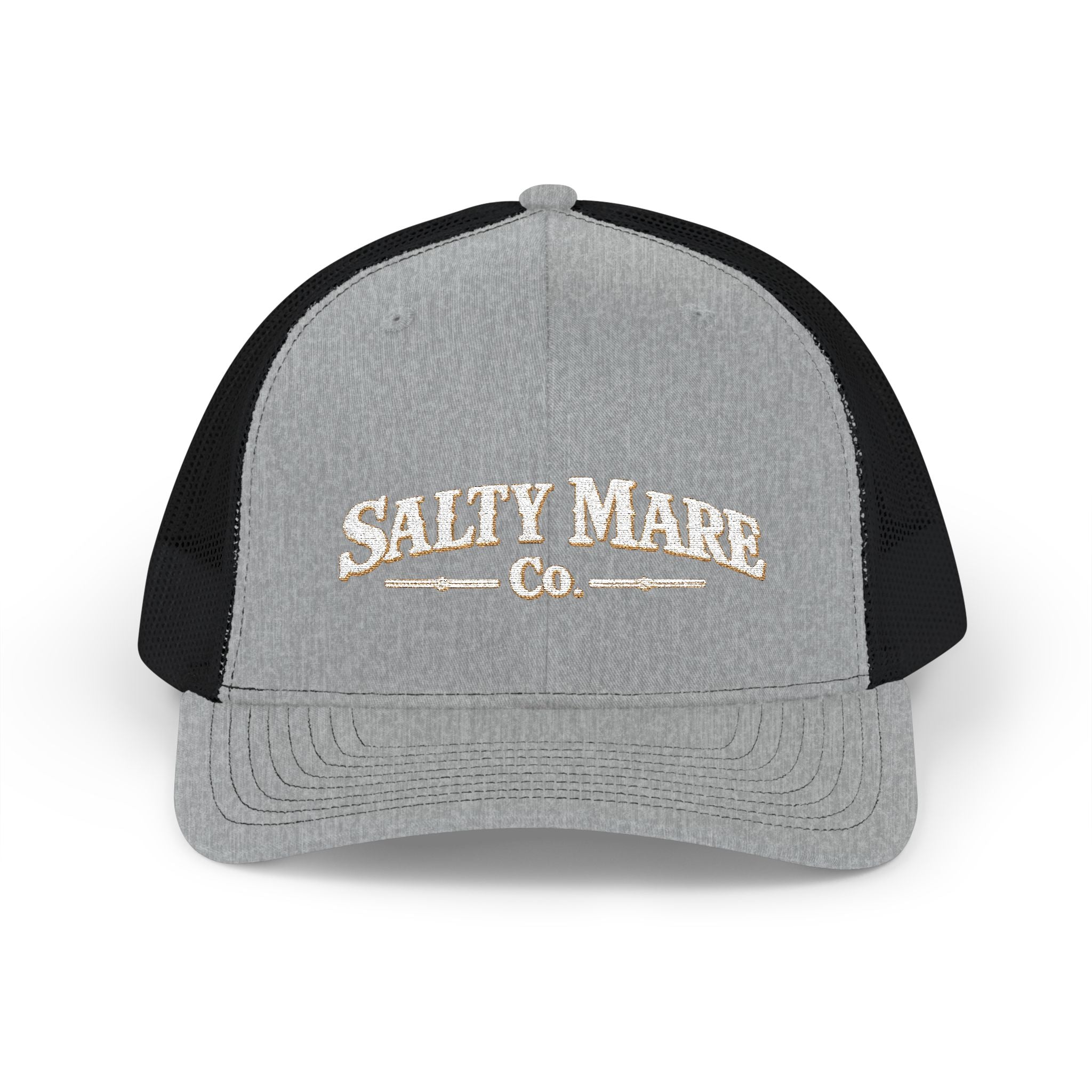 Snapback Trucker Cap — Retro Script 'Salty Made Co.' Mesh Baseball Hat