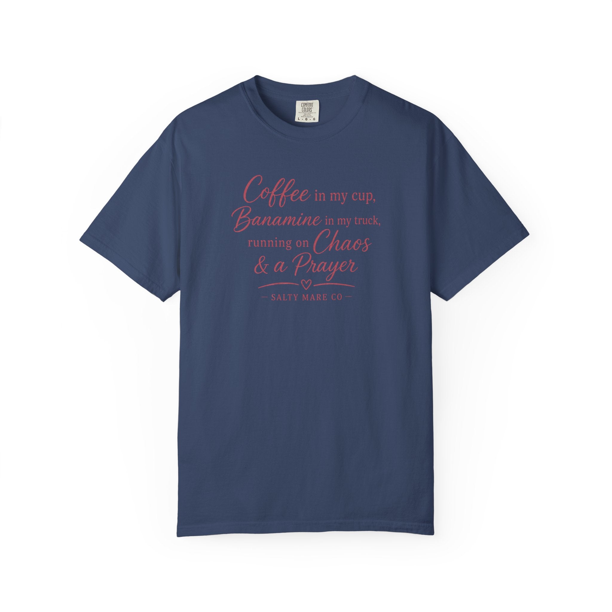 Coffee, Bananamine & Prayer T-Shirt — Funny Mom Chaos Quote Tee