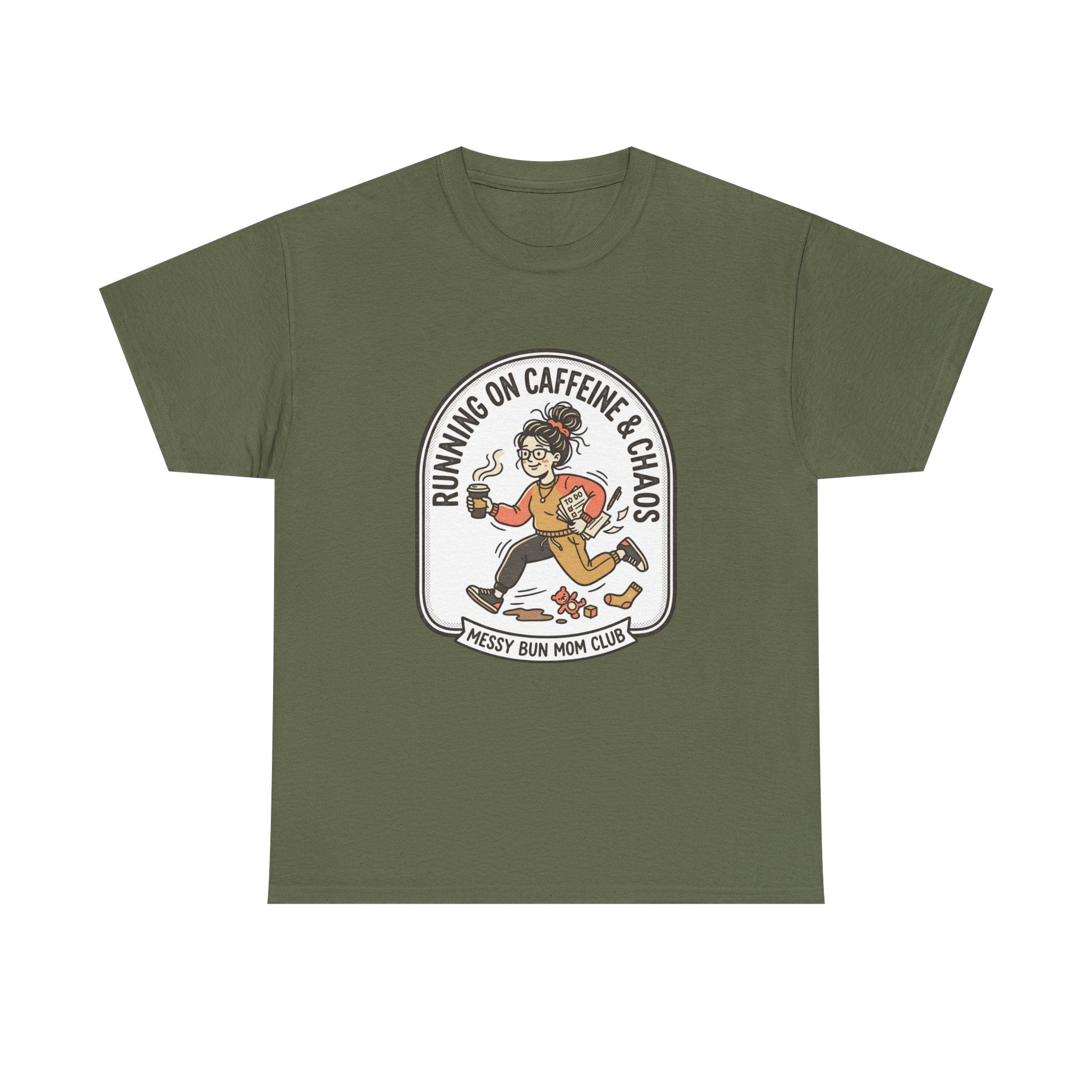 Running on Caffeine & Chaos Tee | Mom Runner Illustration, Funny Runner Shirt