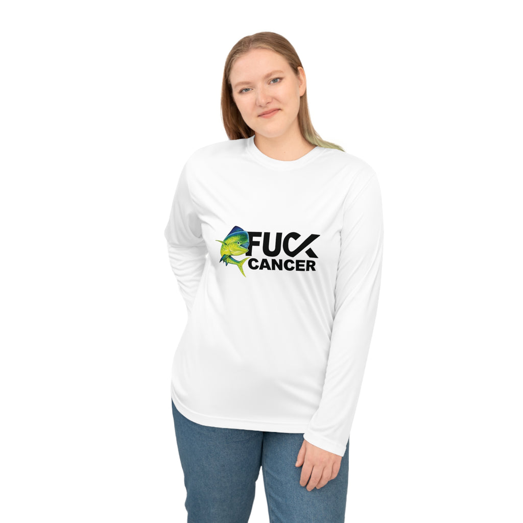 Long Sleeve Shirt — 'F**k Cancer' Fishing Mahi Mahi Performance Tee
