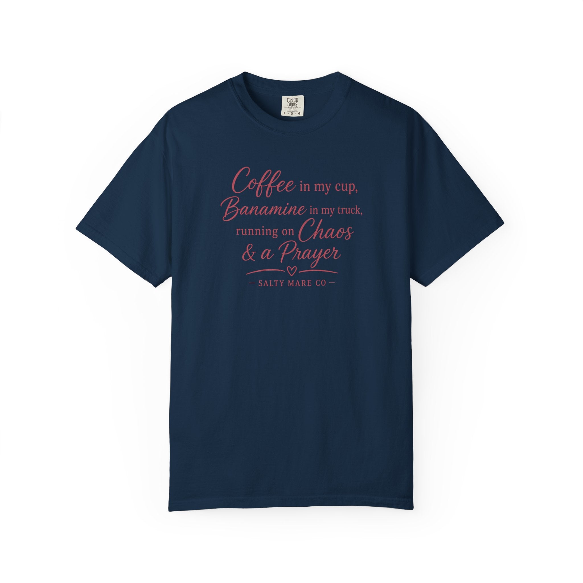 Coffee, Bananamine & Prayer T-Shirt — Funny Mom Chaos Quote Tee