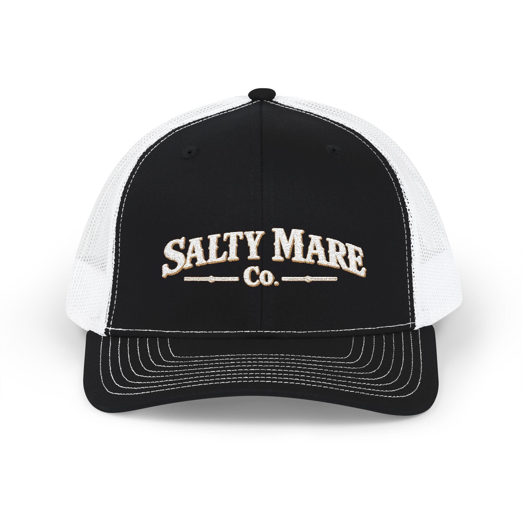Snapback Trucker Cap — Retro Script 'Salty Made Co.' Mesh Baseball Hat