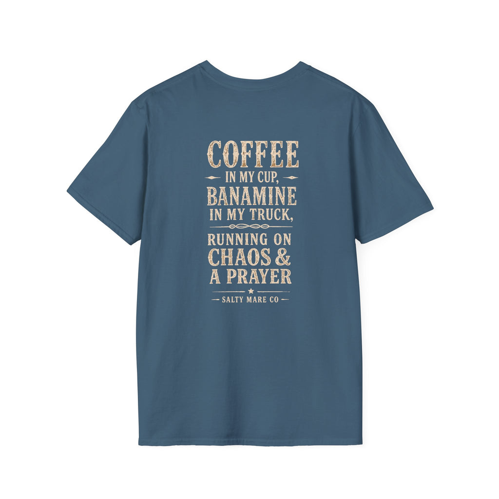 Coffee in My Cup, Banamine in My Truck T-Shirt — Funny Horse Mom Tee