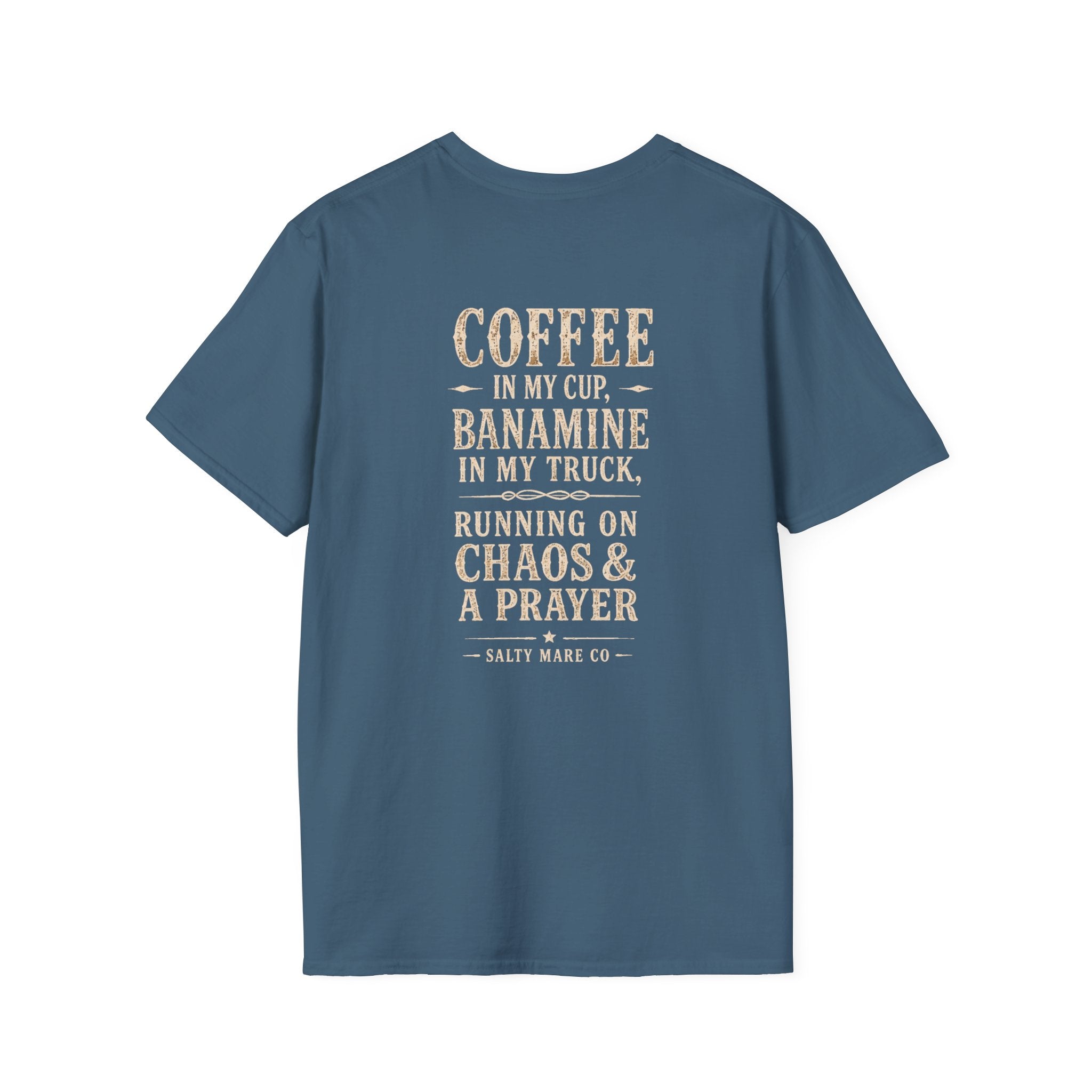 Coffee in My Cup, Banamine in My Truck T-Shirt — Funny Horse Mom Tee