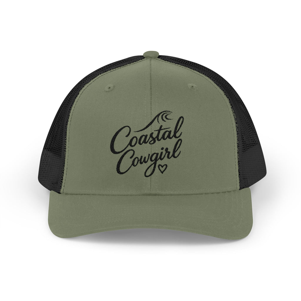 Coastal Cowgirl Trucker Hat – Embroidered Beachy Snapback Cap
