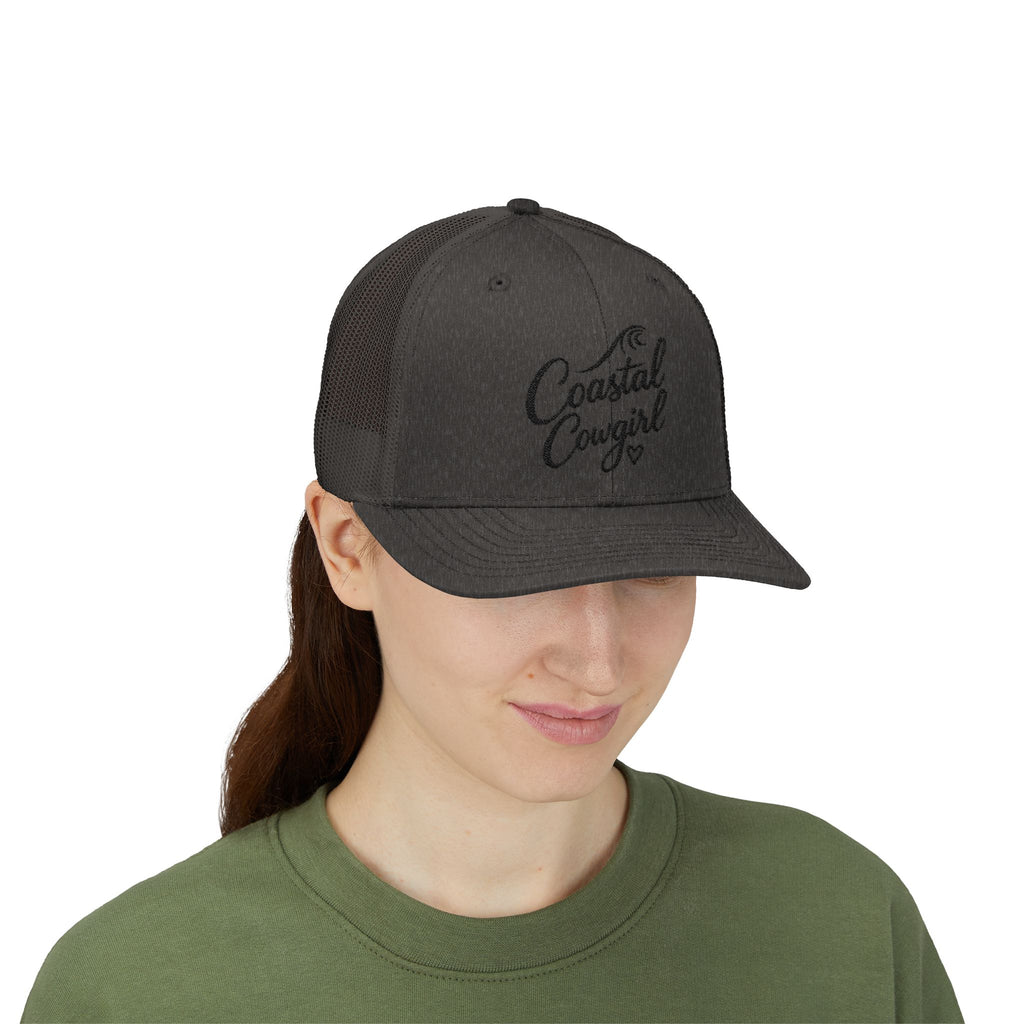 Coastal Cowgirl Trucker Hat – Embroidered Beachy Snapback Cap