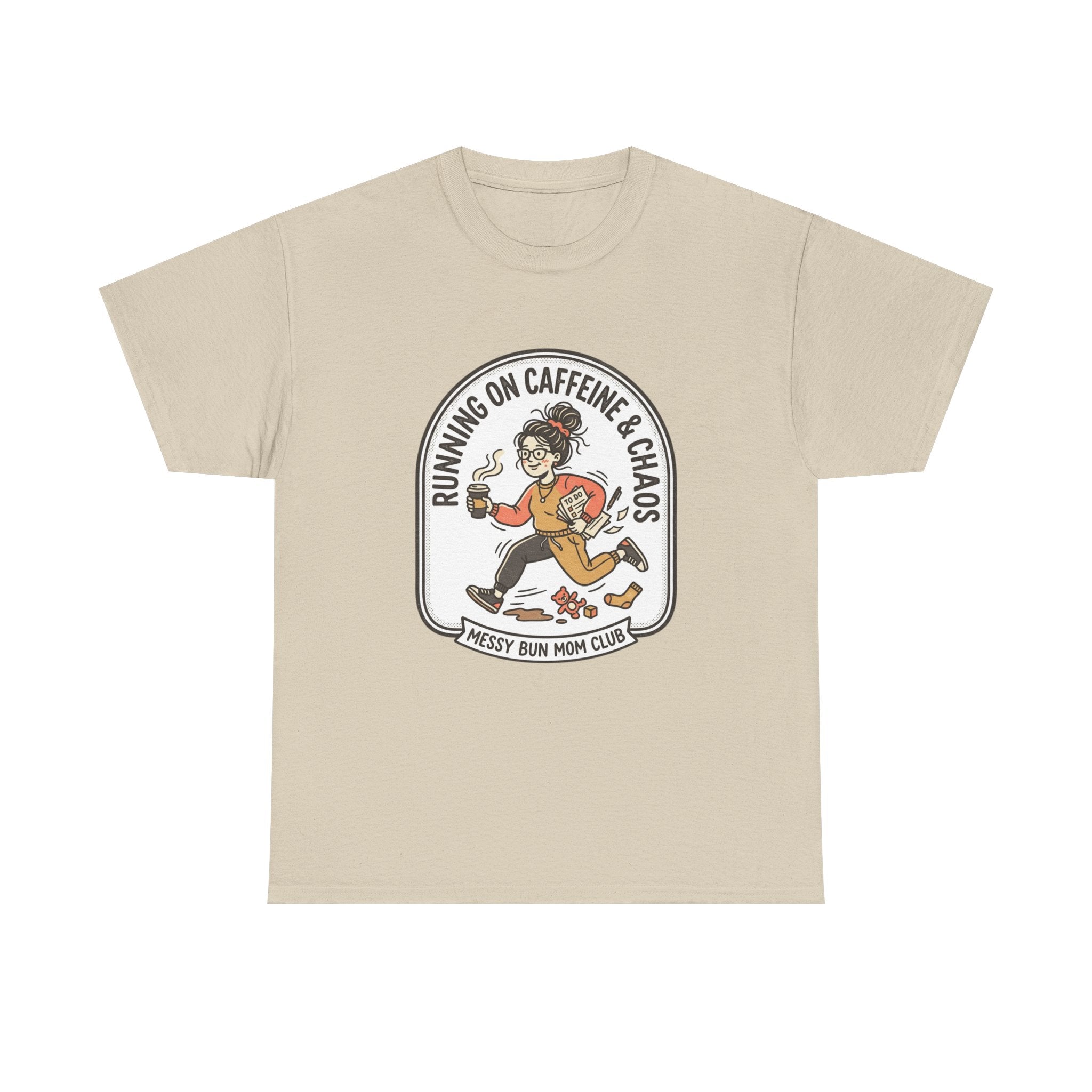 Running on Caffeine & Chaos Tee | Mom Runner Illustration, Funny Runner Shirt