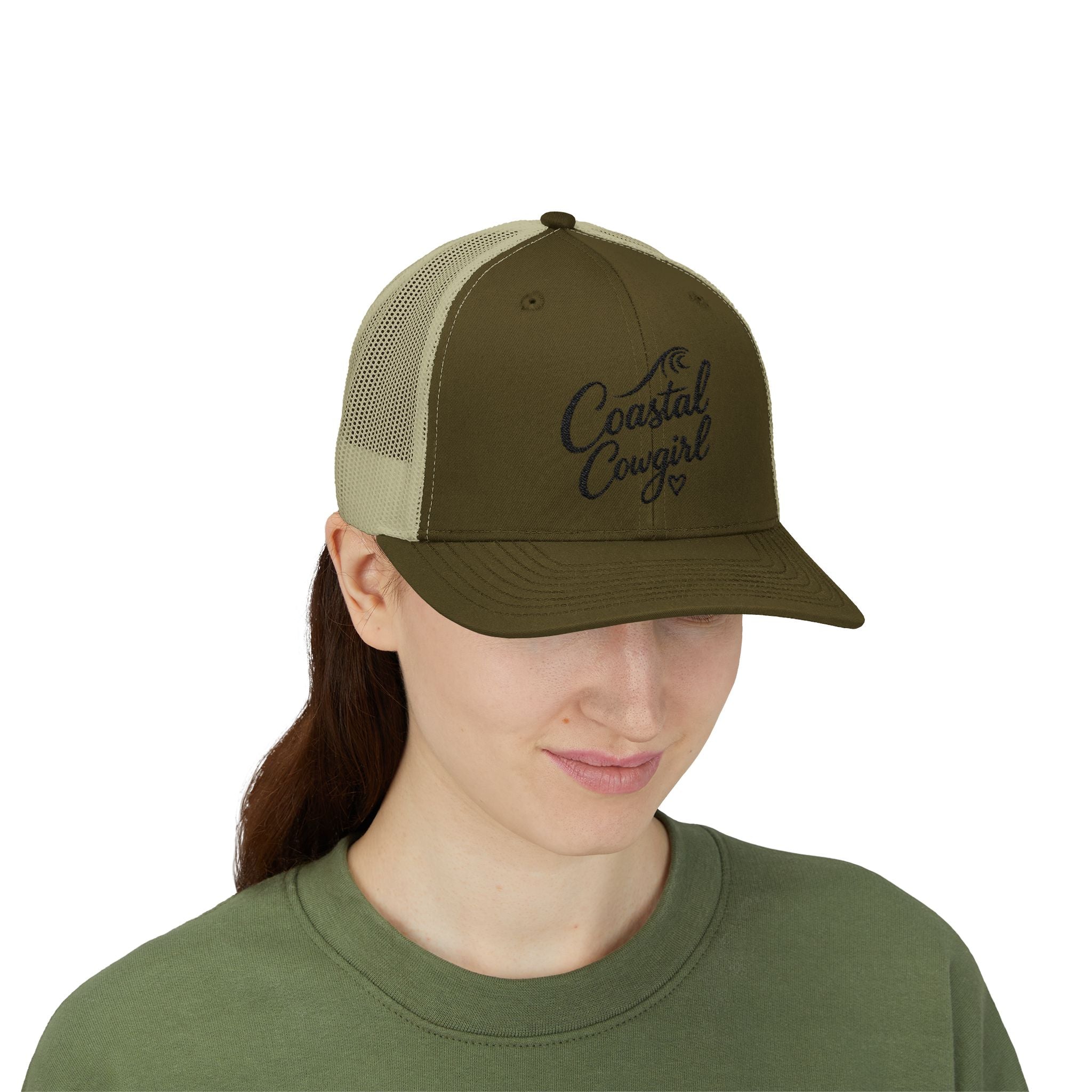 Coastal Cowgirl Trucker Hat – Embroidered Beachy Snapback Cap