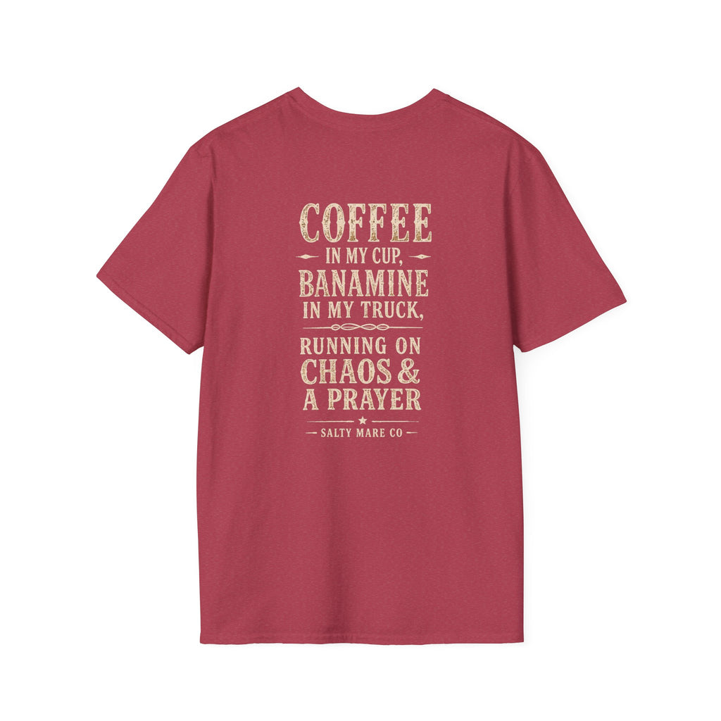 Coffee in My Cup, Banamine in My Truck T-Shirt — Funny Horse Mom Tee