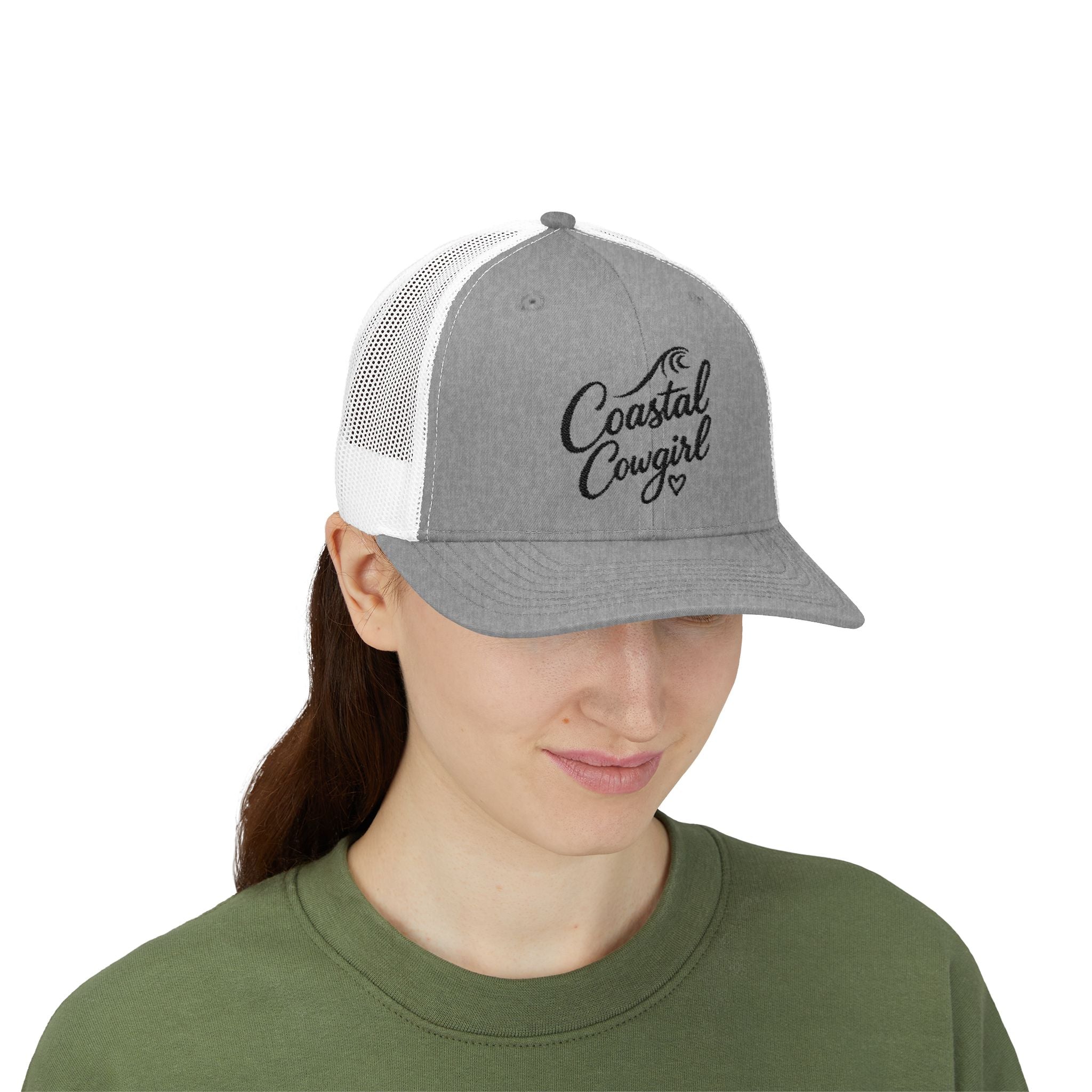 Coastal Cowgirl Trucker Hat – Embroidered Beachy Snapback Cap