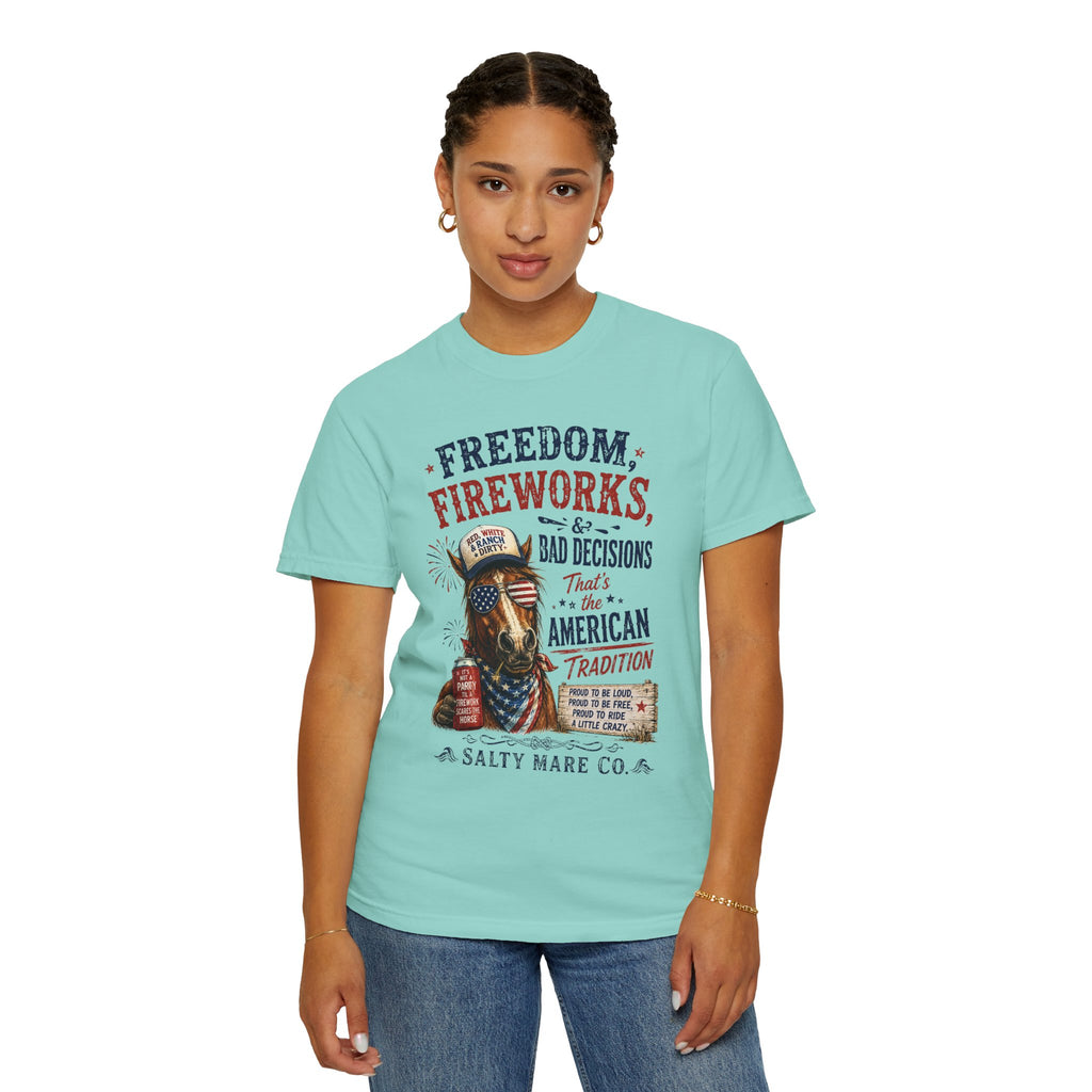 Freedom, Fireworks & Bad Decisions Graphic T-Shirt
