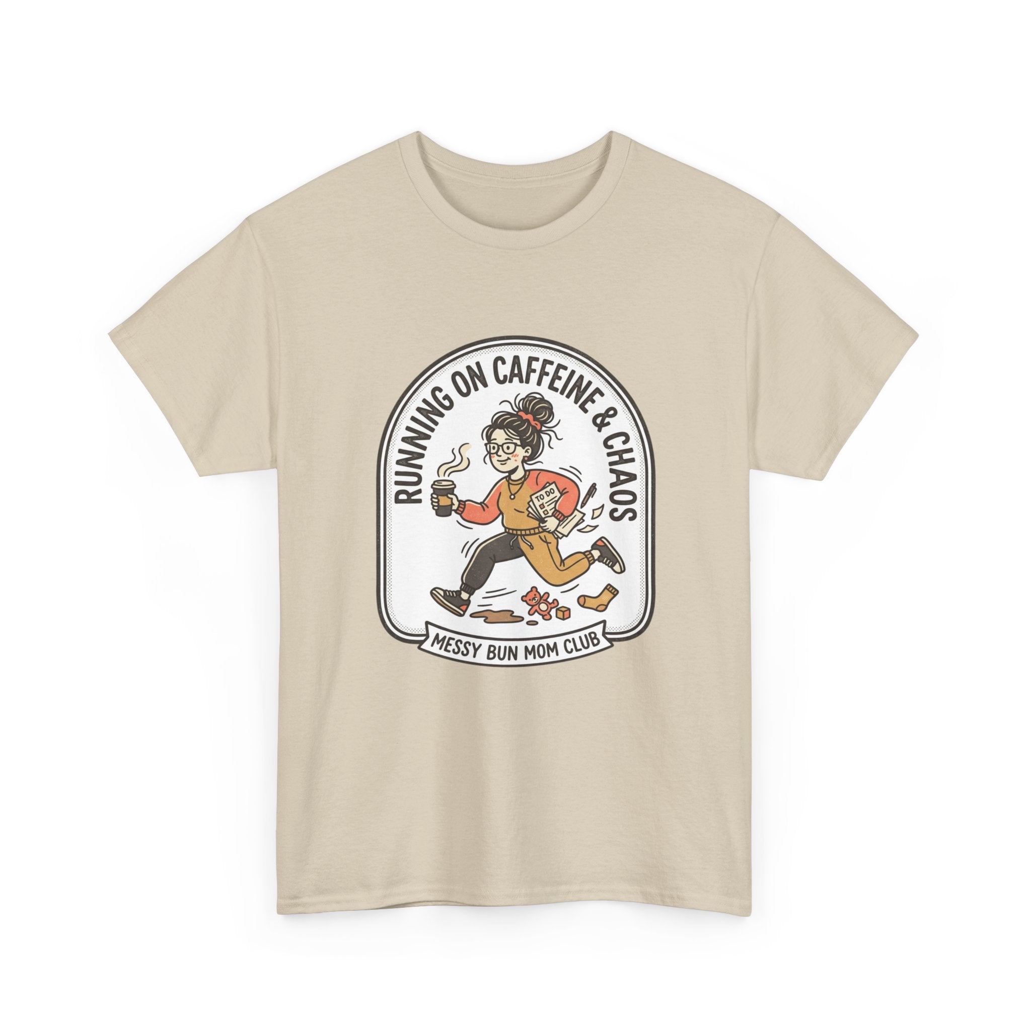 Running on Caffeine & Chaos Tee | Mom Runner Illustration, Funny Runner Shirt