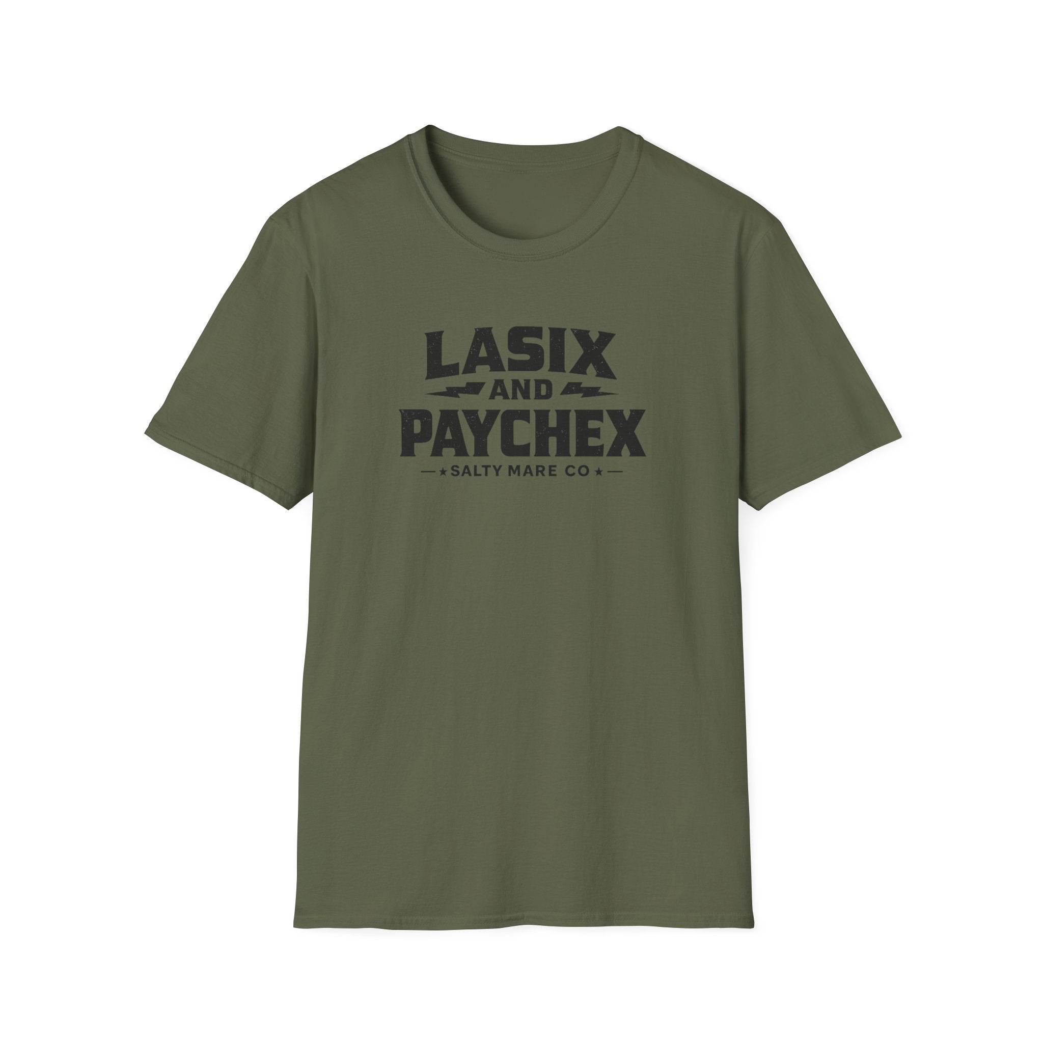 Lasix and Paychex T-Shirt — Barrel Racer Humor