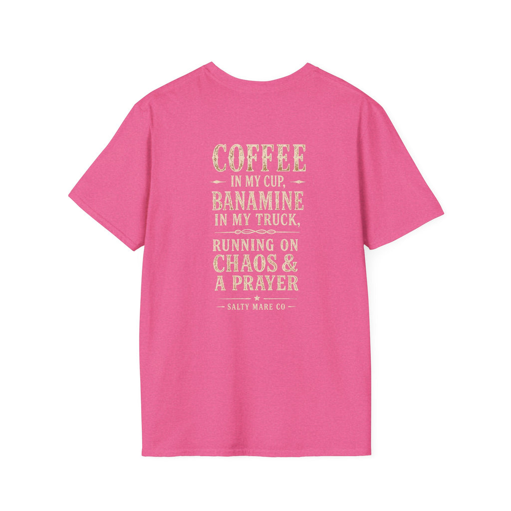 Coffee in My Cup, Banamine in My Truck T-Shirt — Funny Horse Mom Tee