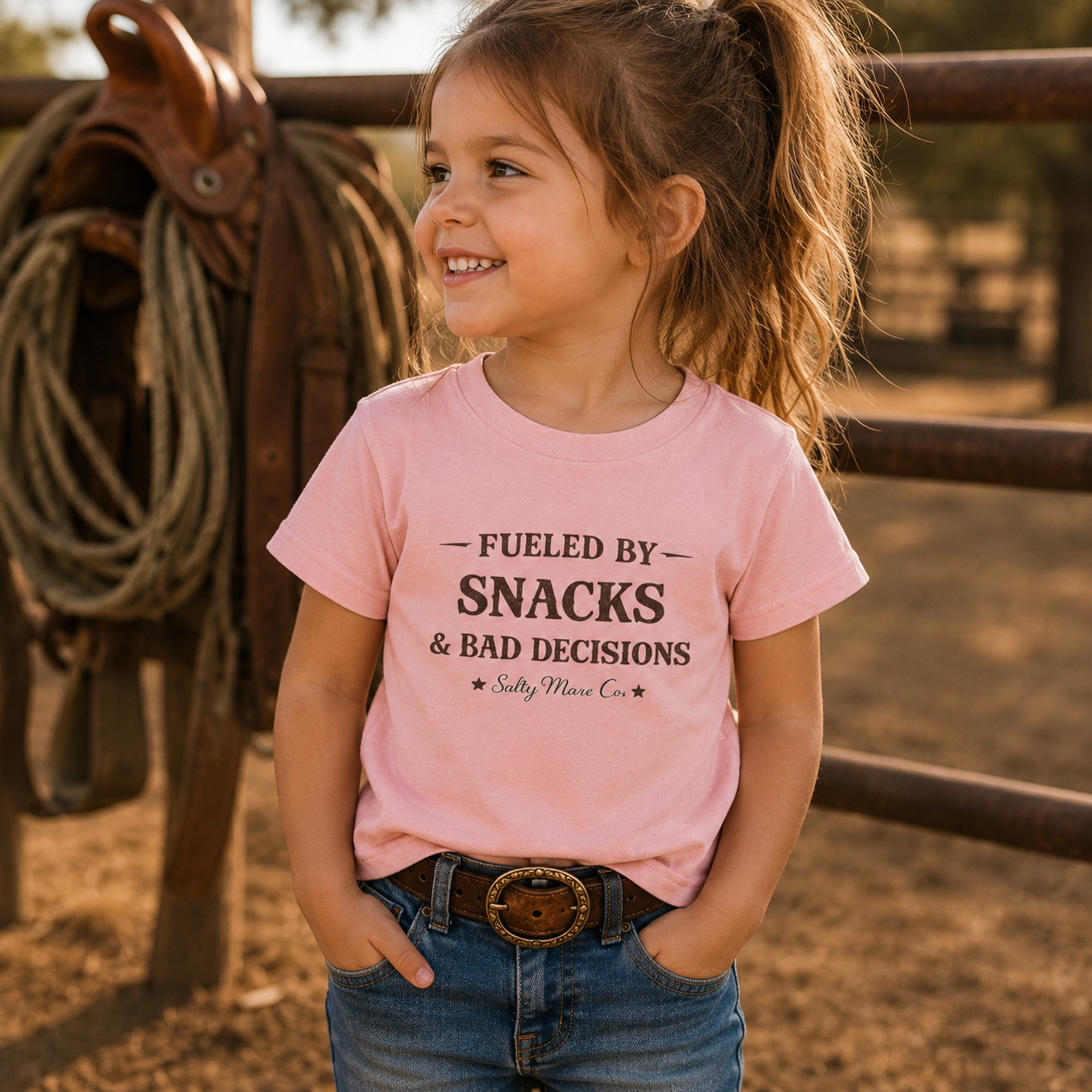 Youth Tee - "Fueled by Snacks & Bad Decisions" Funny Kids Graphic T-Shirt