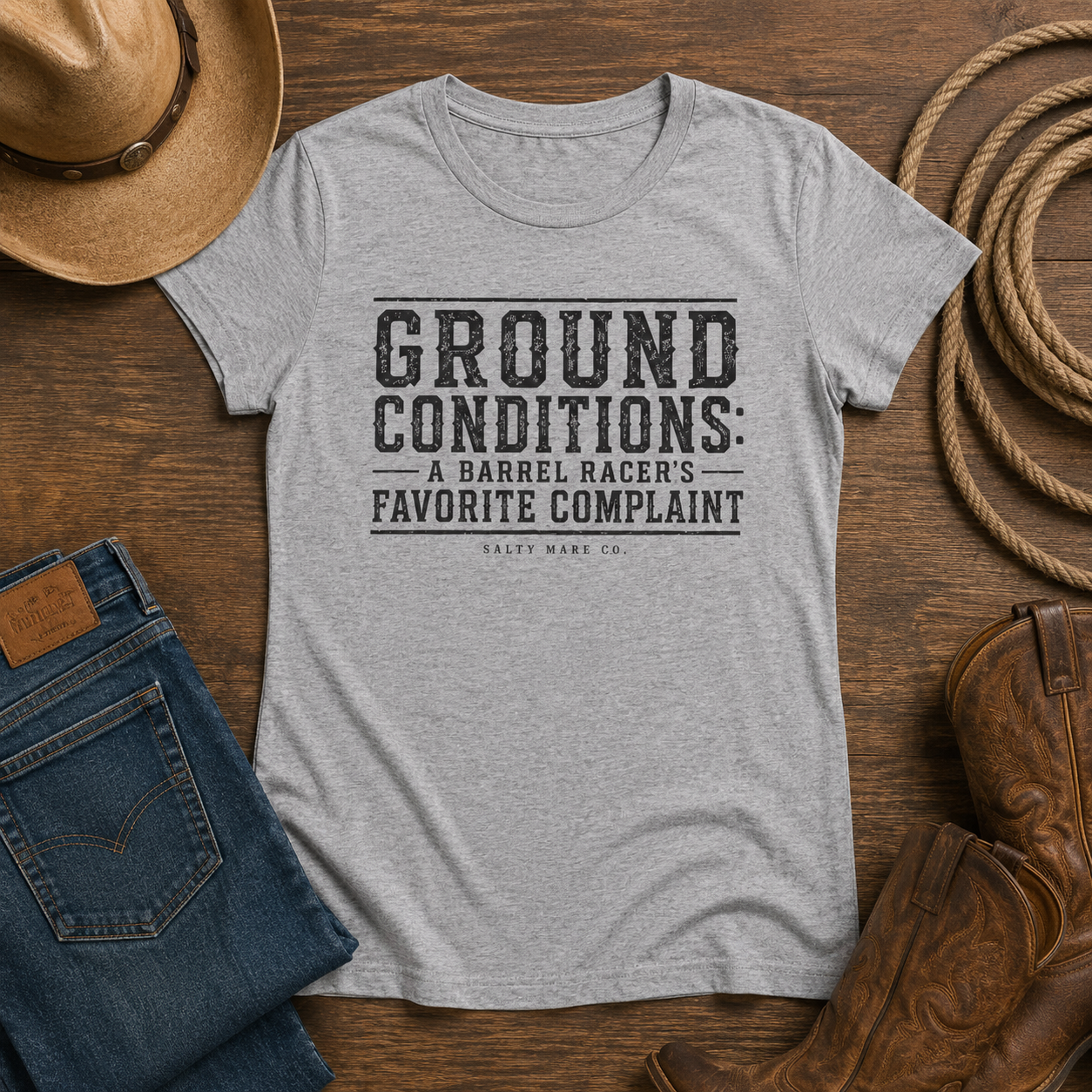 Ground Conditions Tee — "Ground Conditions: A Barrel Racer's Favorite Complaint" Softstyle Shirt
