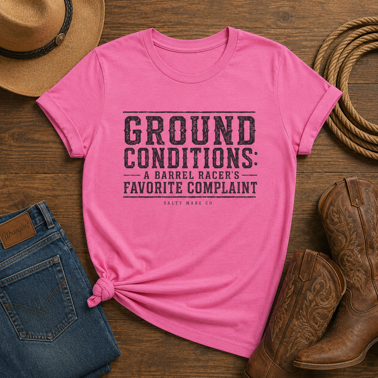 Ground Conditions Tee — "Ground Conditions: A Barrel Racer's Favorite Complaint" Softstyle Shirt