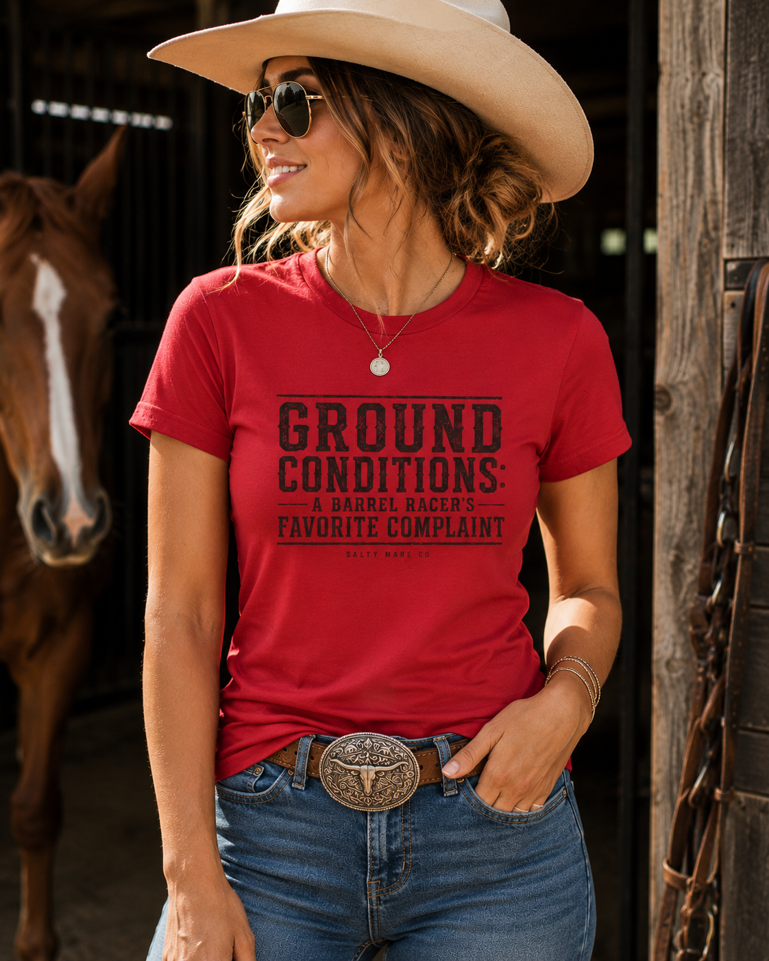 Ground Conditions Tee — "Ground Conditions: A Barrel Racer's Favorite Complaint" Softstyle Shirt