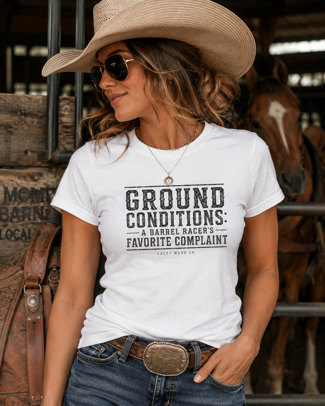 Ground Conditions Tee — "Ground Conditions: A Barrel Racer's Favorite Complaint" Softstyle Shirt