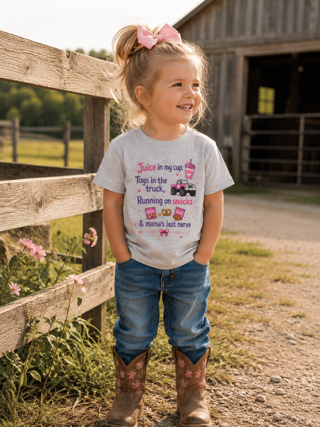 Toddler T-Shirt — "Juice in My Cup" Funny Mom Life Graphic Tee