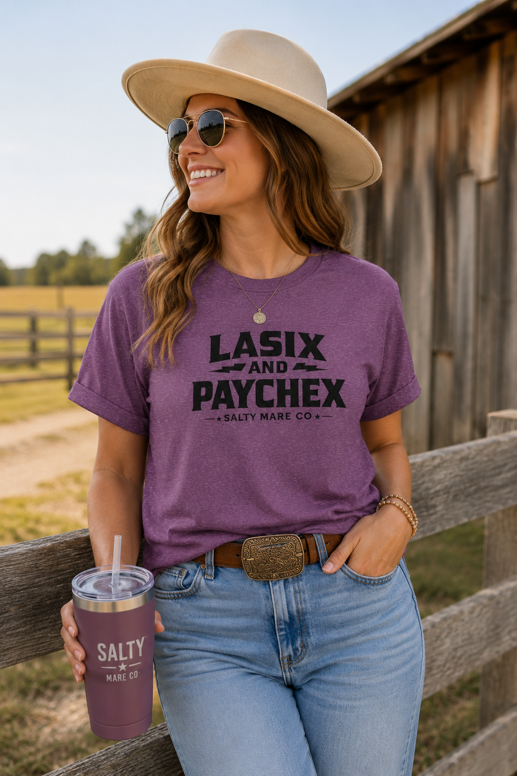 Lasix and Paychex T-Shirt — Barrel Racer Humor