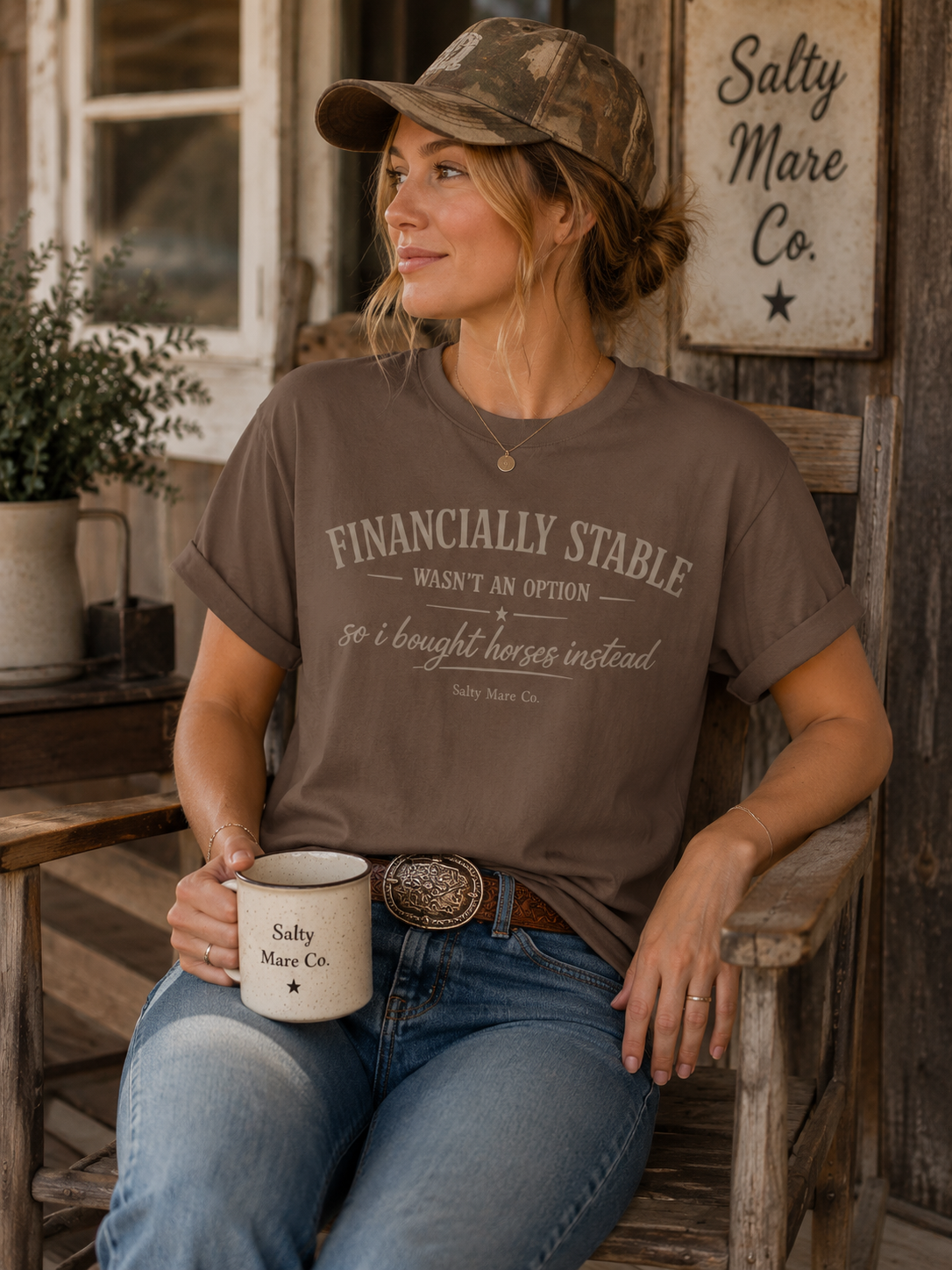 Financially Stable Wasn’t an Option T-Shirt — “So I Bought Horses Instead” Casual Tee