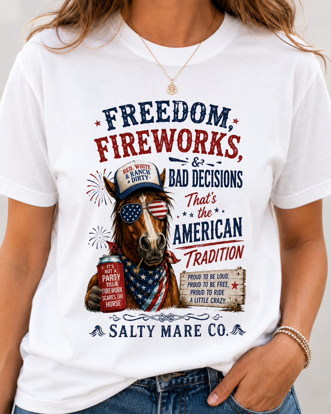 Freedom, Fireworks & Bad Decisions Graphic T-Shirt
