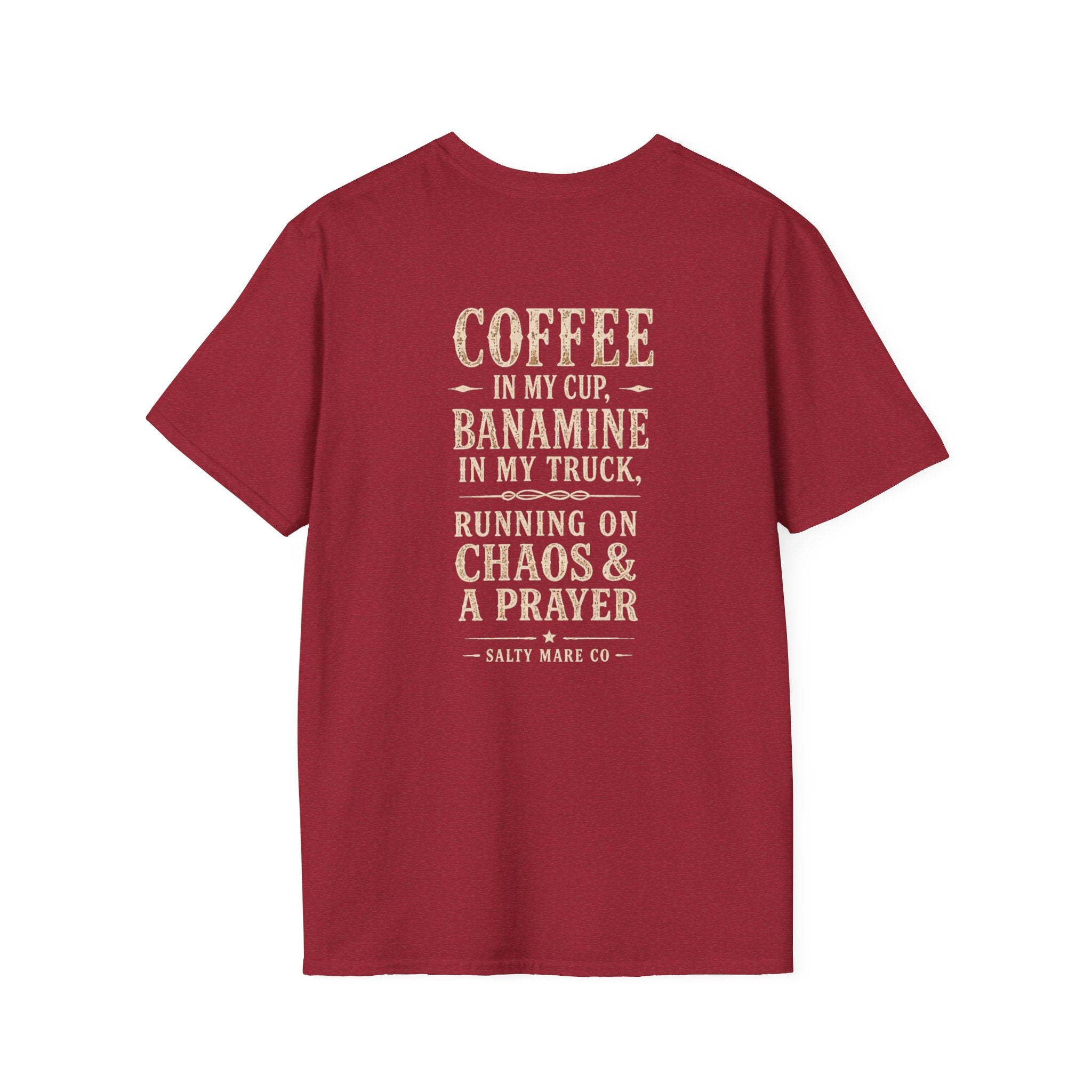Coffee in My Cup, Banamine in My Truck T-Shirt — Funny Horse Mom Tee
