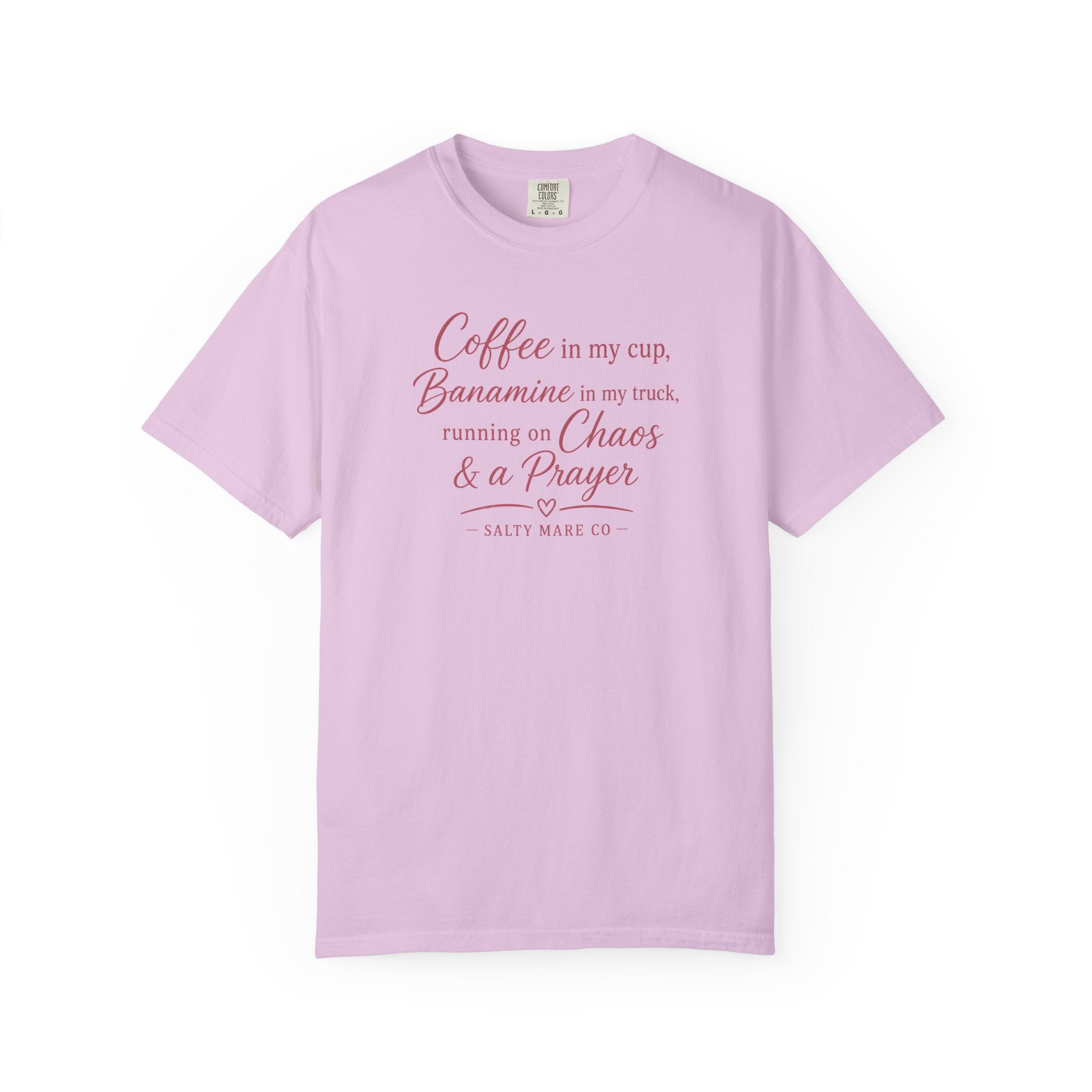 Coffee, Bananamine & Prayer T-Shirt — Funny Mom Chaos Quote Tee