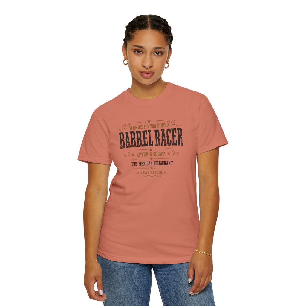 Barrel Racer Graphic T-Shirt — 'Where Do You Find a Barrel Racer' Western Rodeo Tee