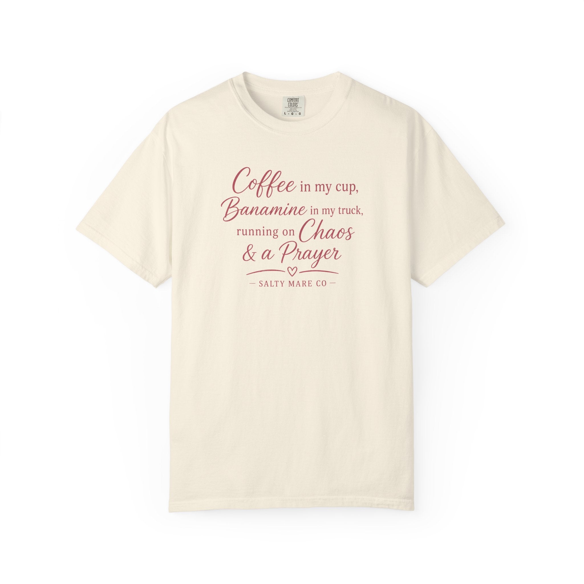 Coffee, Bananamine & Prayer T-Shirt — Funny Mom Chaos Quote Tee