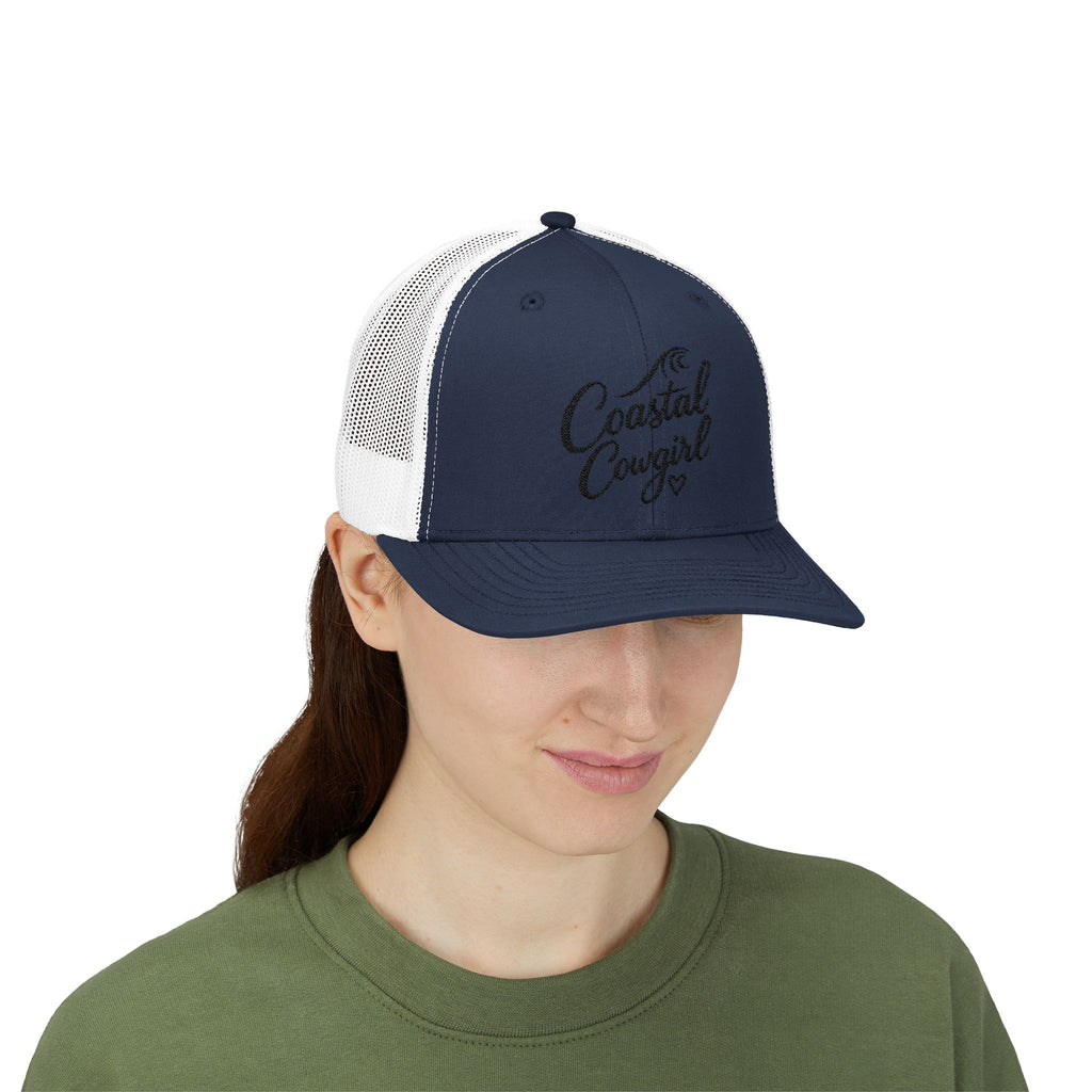 Coastal Cowgirl Trucker Hat – Embroidered Beachy Snapback Cap