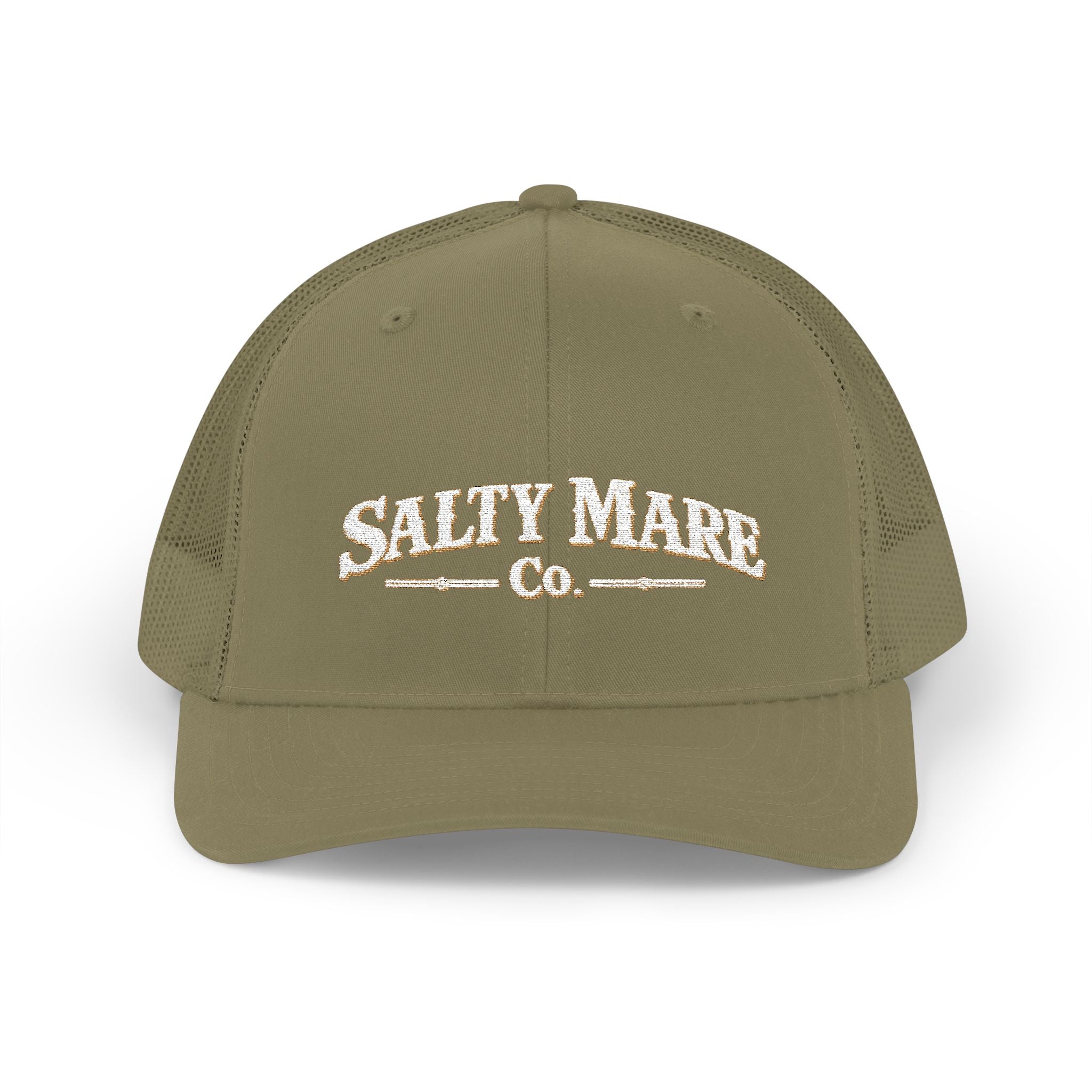 Snapback Trucker Cap — Retro Script 'Salty Made Co.' Mesh Baseball Hat