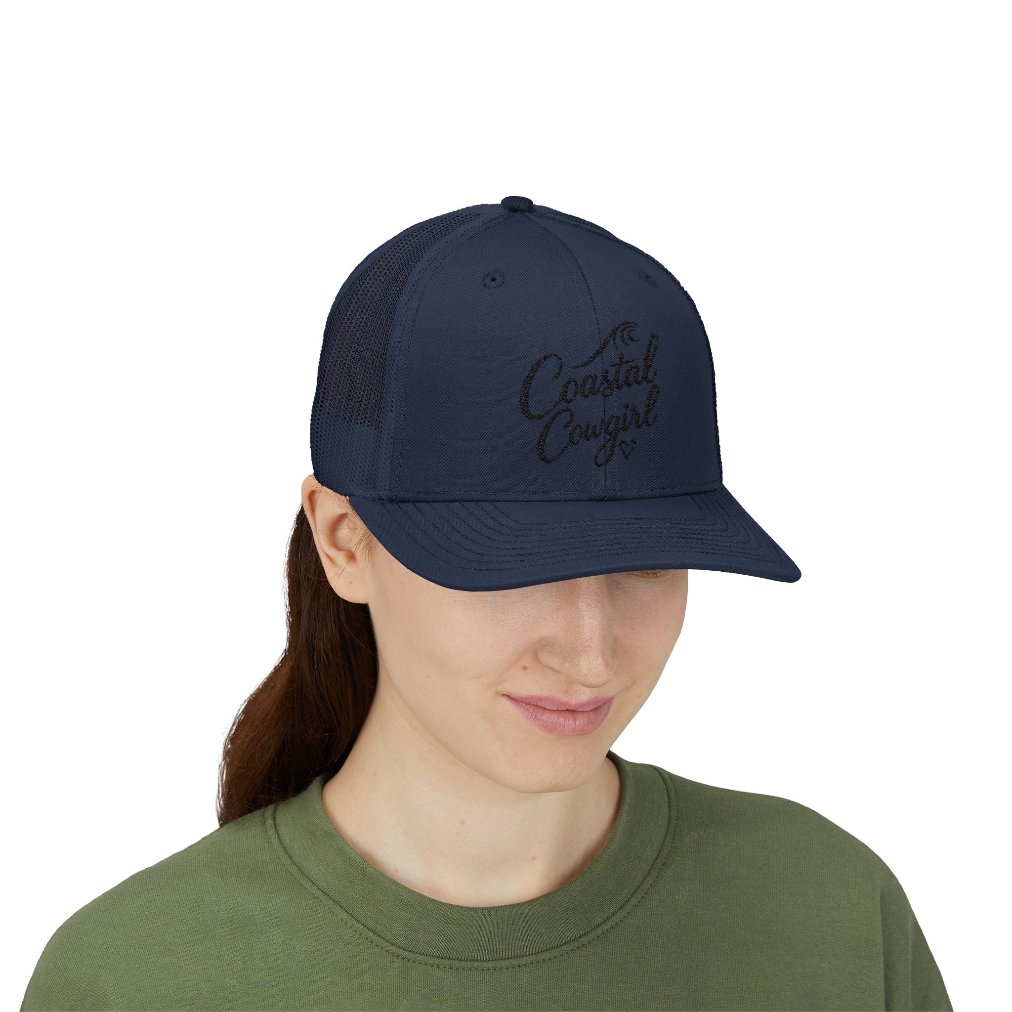Coastal Cowgirl Trucker Hat – Embroidered Beachy Snapback Cap