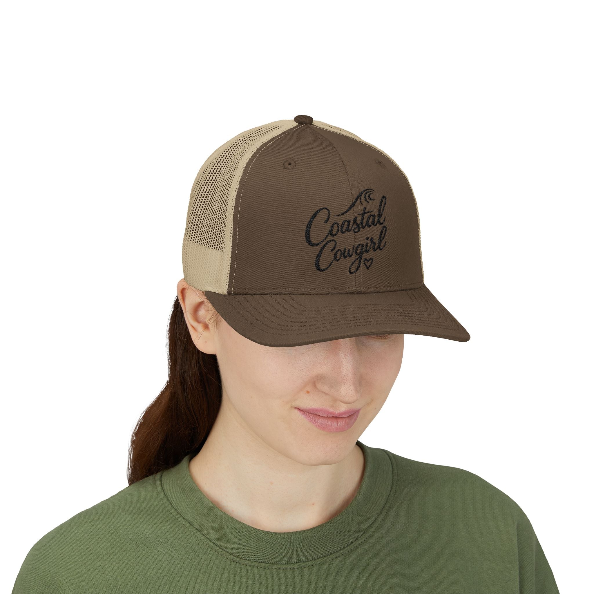 Coastal Cowgirl Trucker Hat – Embroidered Beachy Snapback Cap